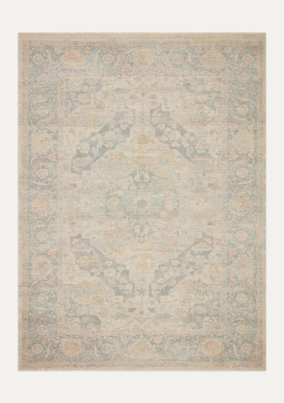 Priya Bone/Bluestone Rug