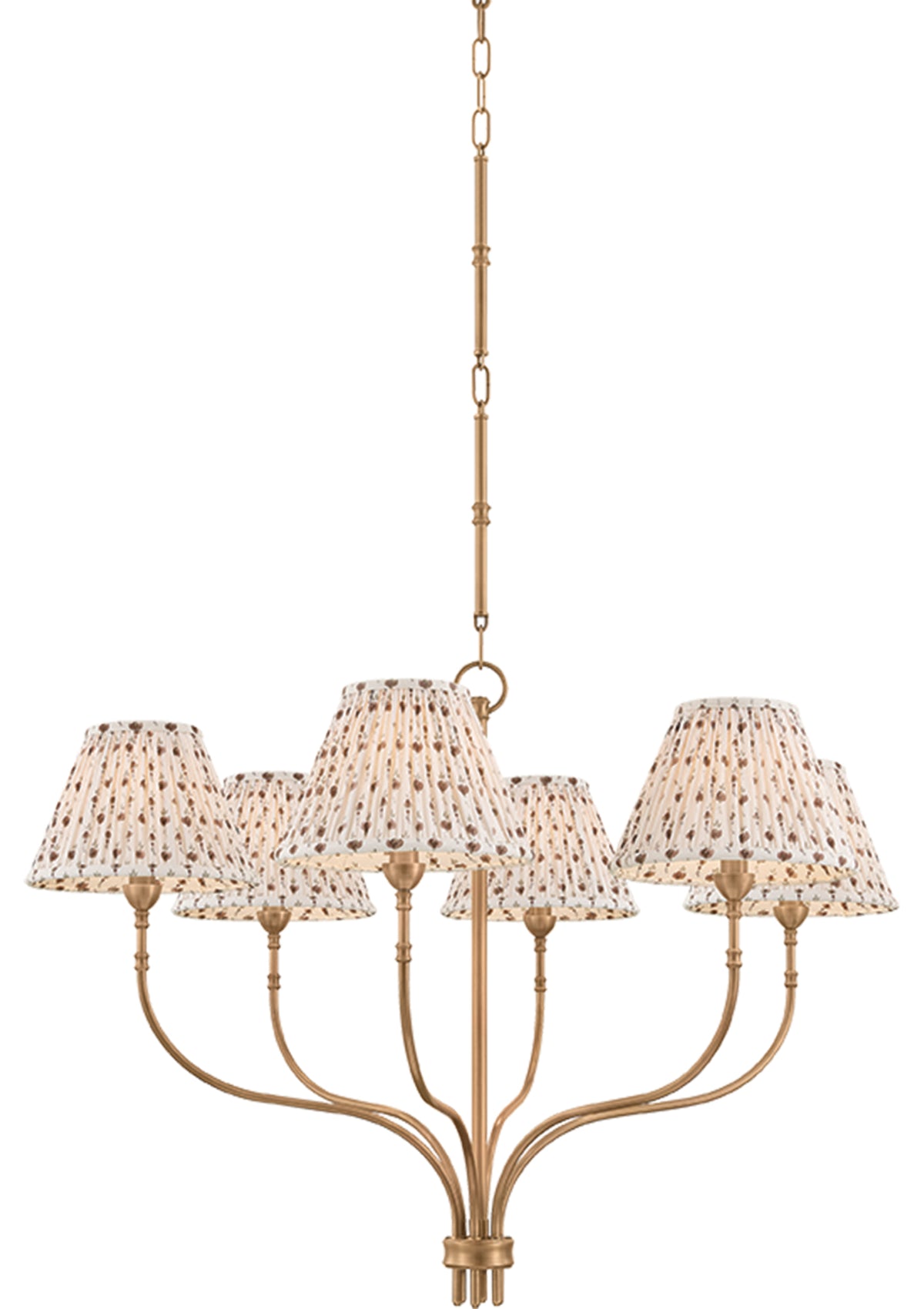 Garnerville Chandelier – Patina Brass / Primrose Red, 36" W