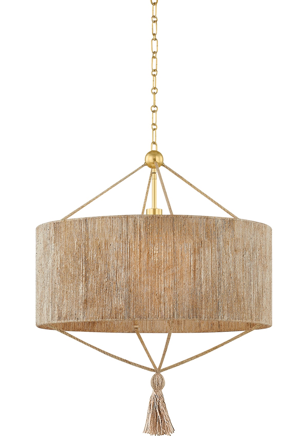 Reyn Pendant – Aged Brass, 24" W
