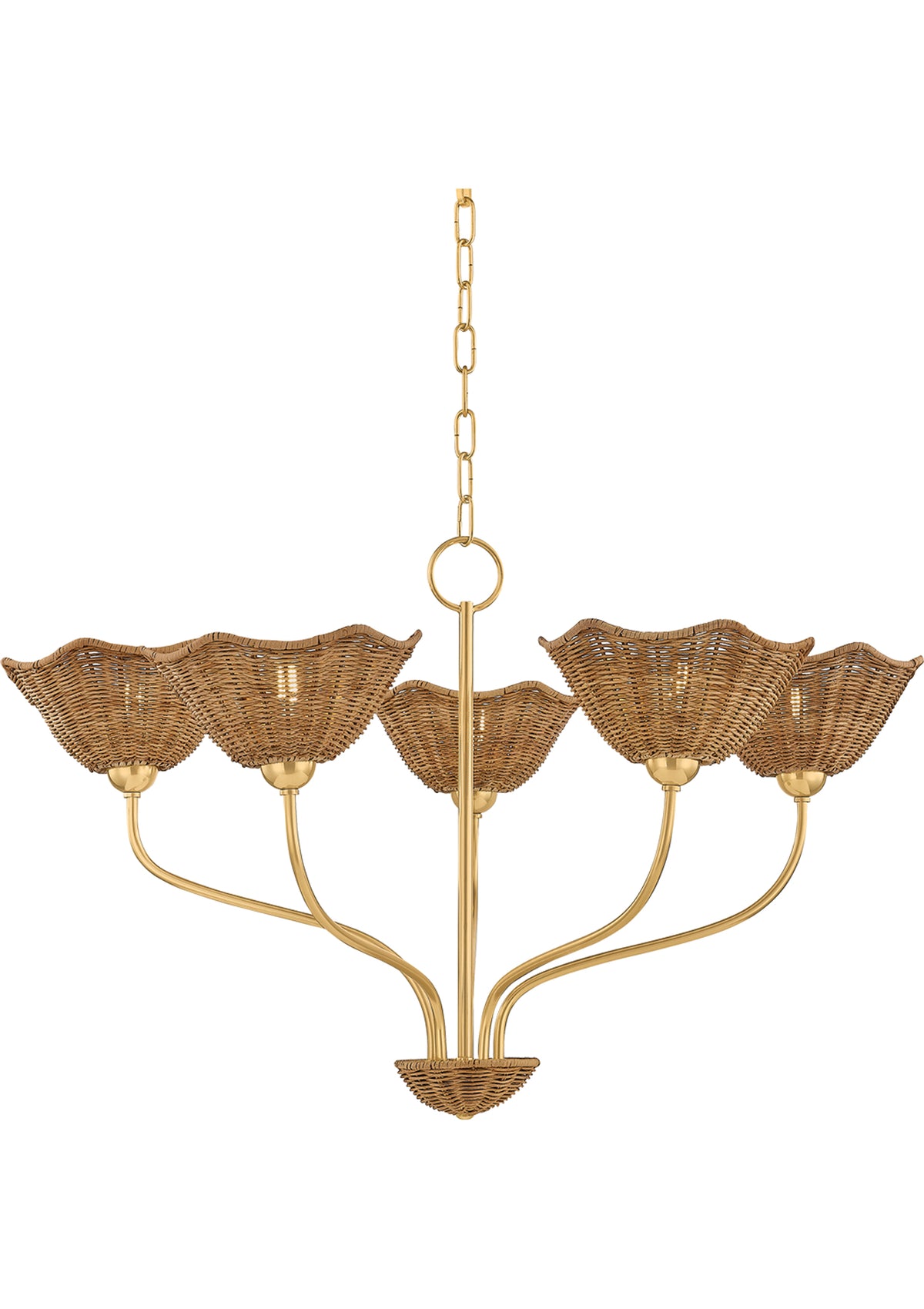 Kehlani Chandelier – Aged Brass, 32.5" W