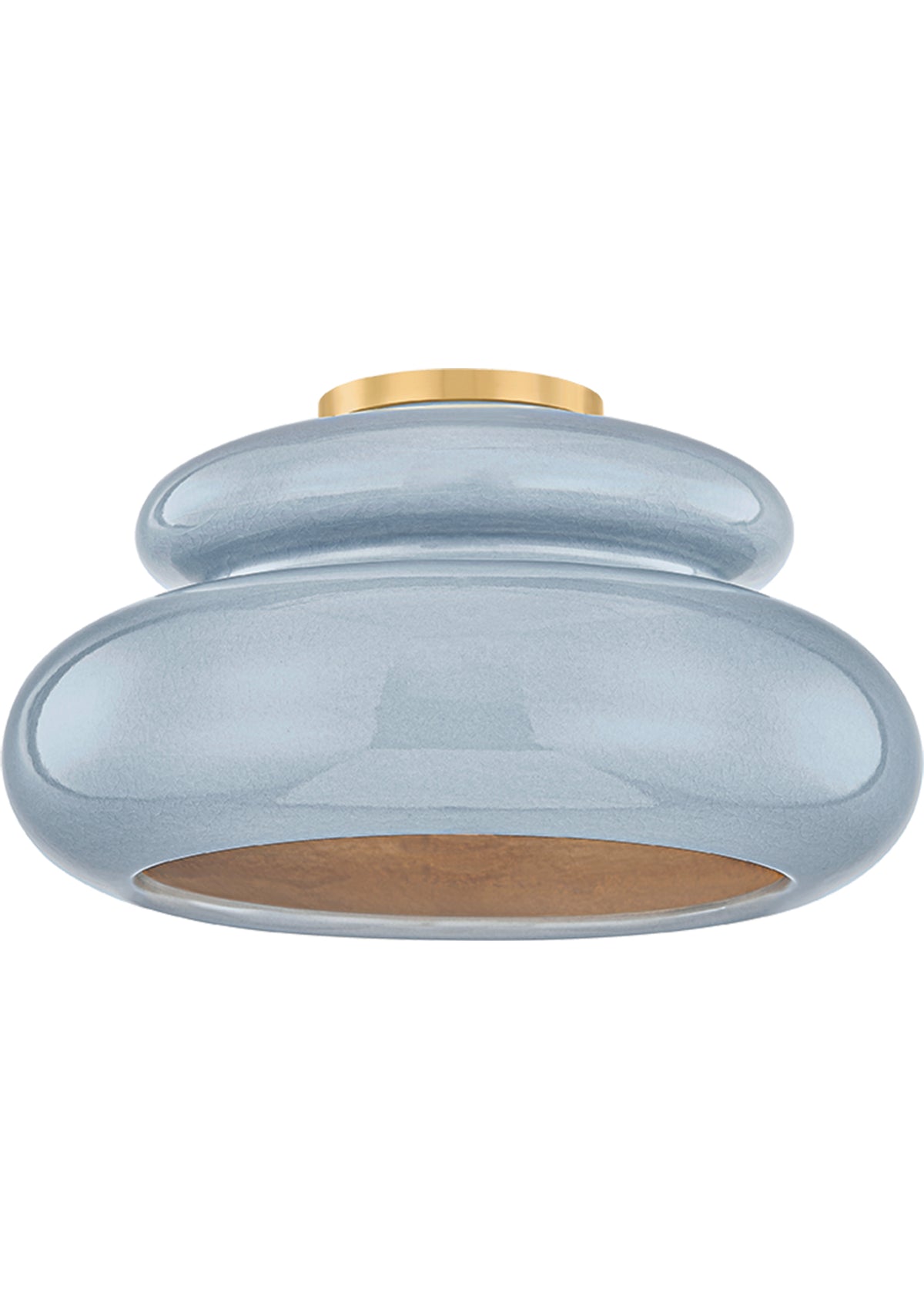 Pia Flush Mount – Aged Brass / Ceramic Chateau Crackle, 16" W