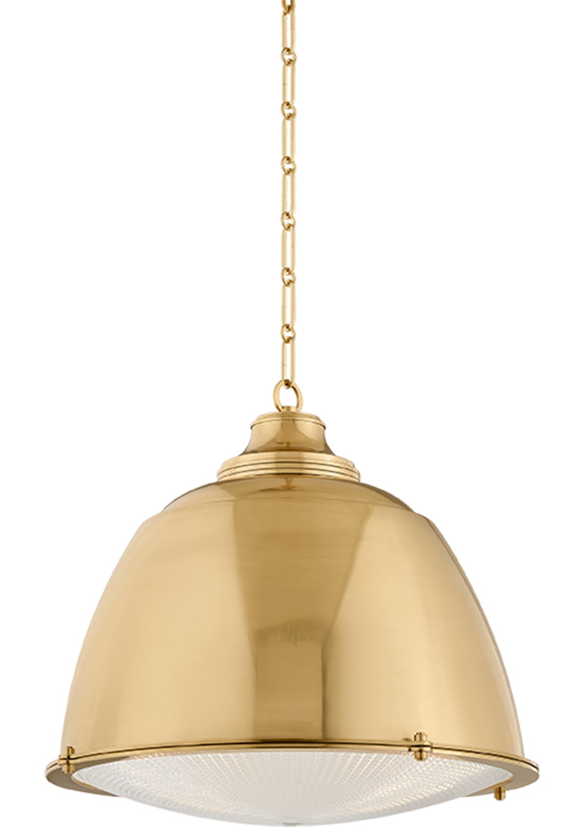 Milltown Pendant – Aged Brass, 19.75" W