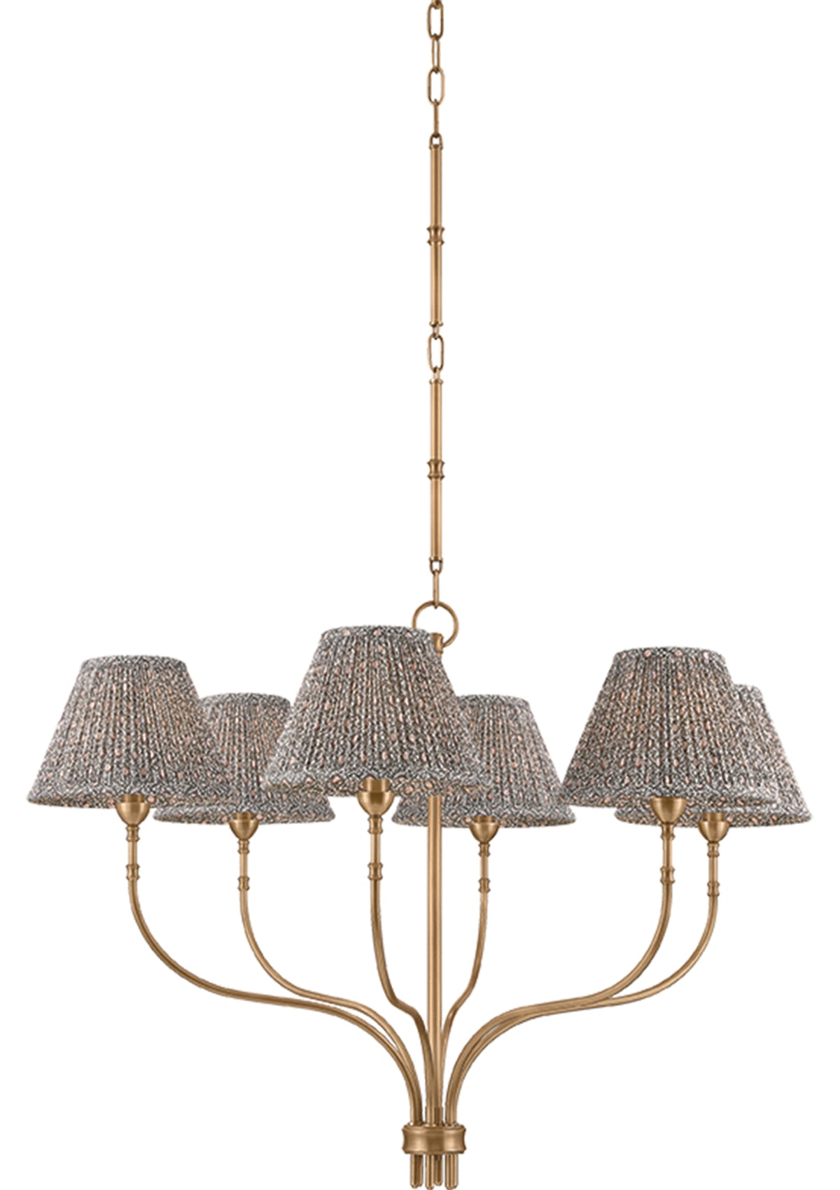 Garnerville Chandelier – Patina Brass / Mimosa Moss, 36" W