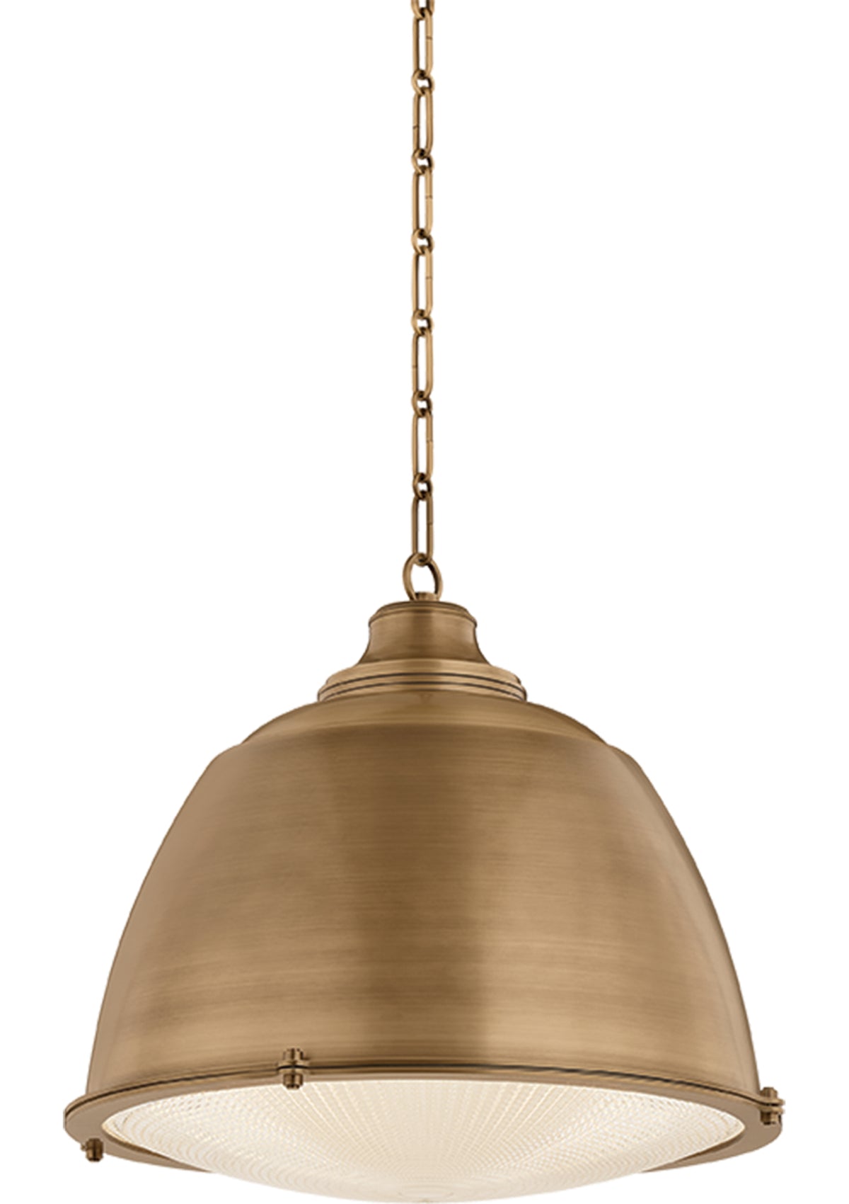 Milltown Pendant – Patina Brass, 19.75" W