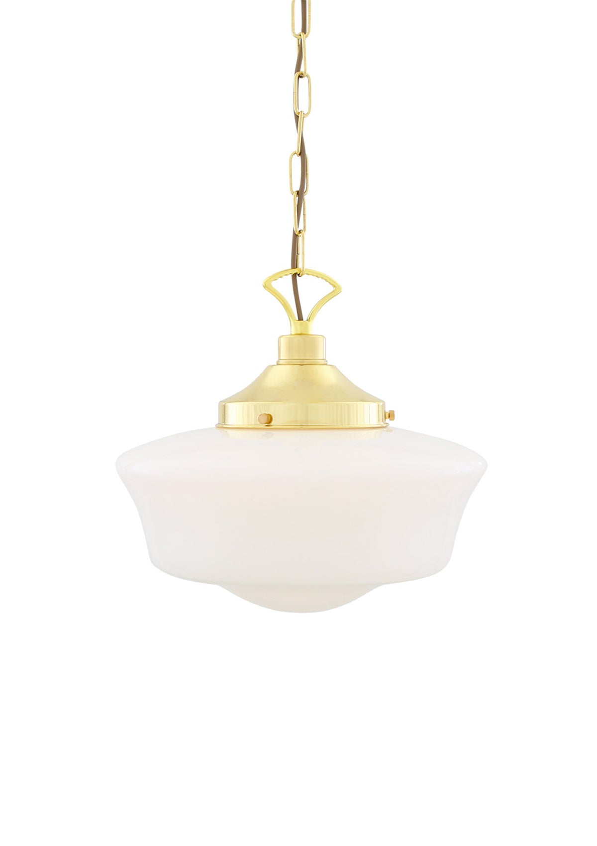 1920's Classic Schoolhouse Glass Pendant Light