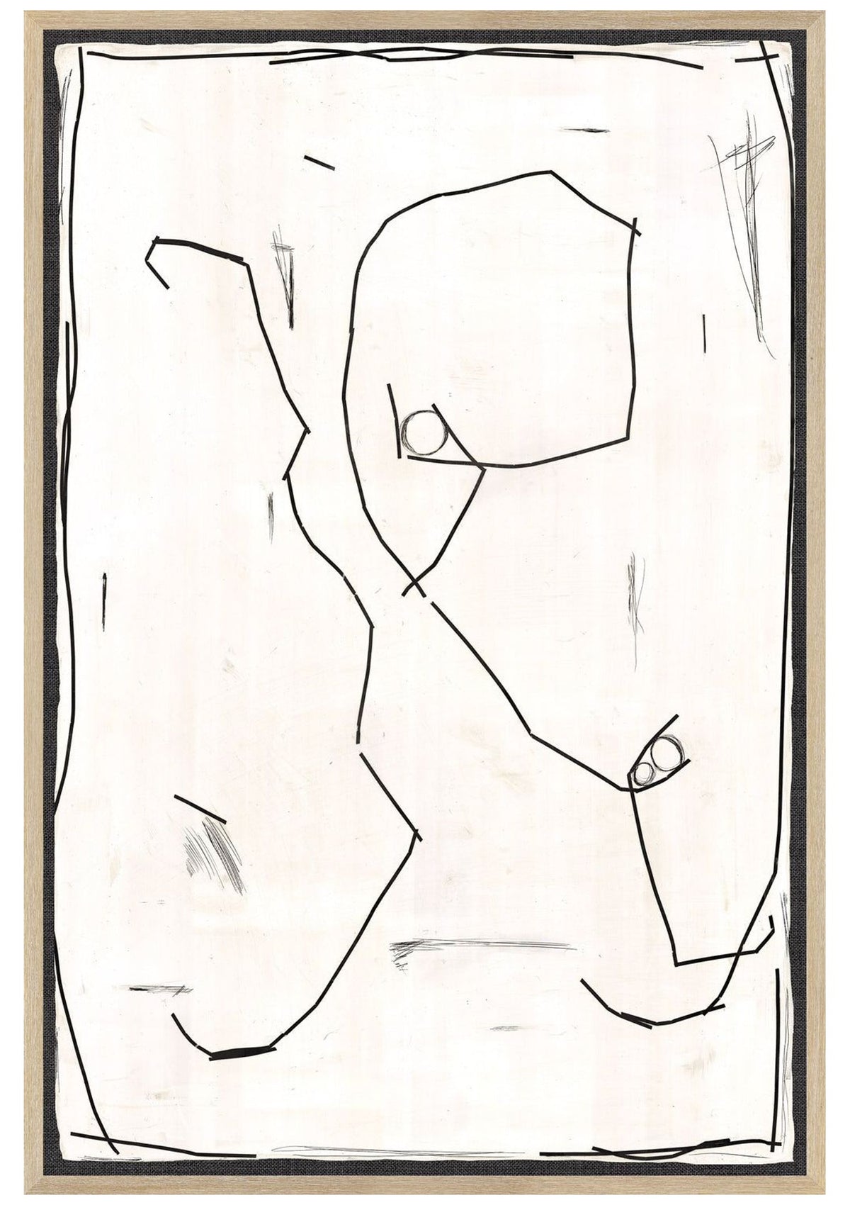 Winding Lines Collection - Creme – Winding Lines II - Creme / Small Glass Framed