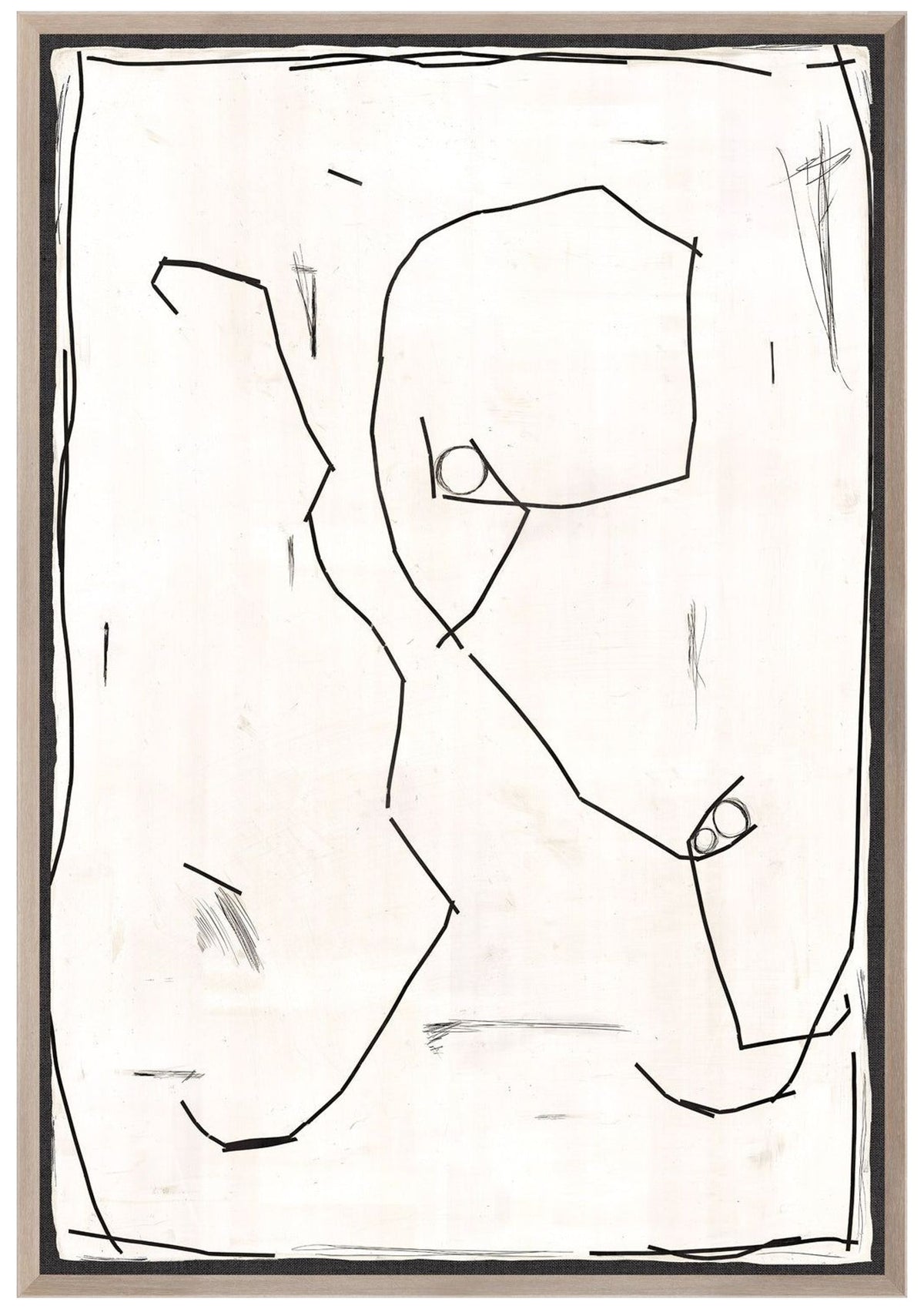 Winding Lines Collection - Creme – Winding Lines II - Creme / Large Glass Framed