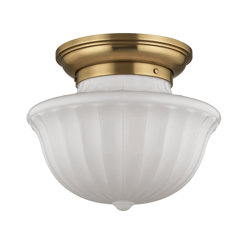 Dutchess Flush Mount – 15" W in Aged Brass