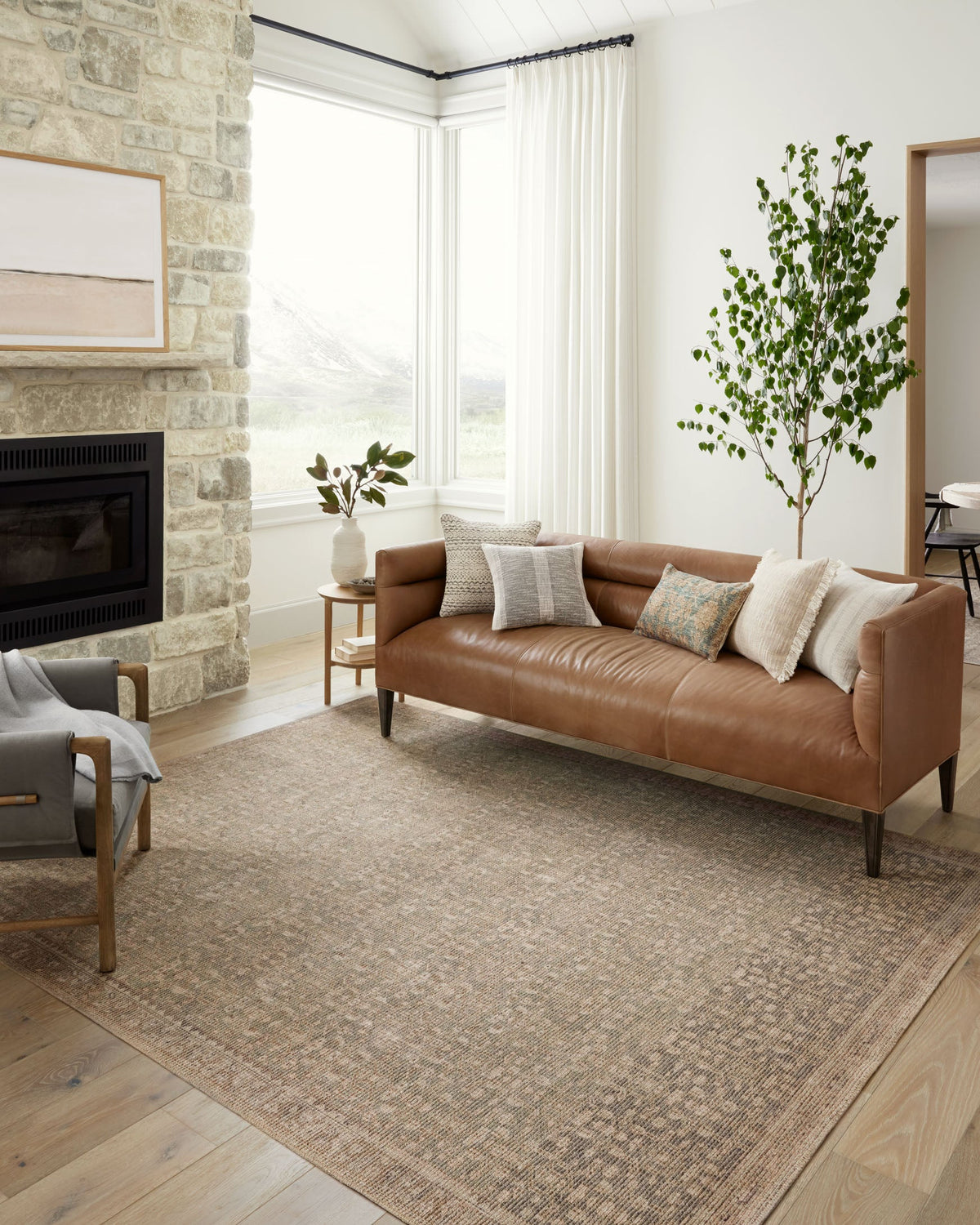 Aubrey Sage/Bark Rug – room scene