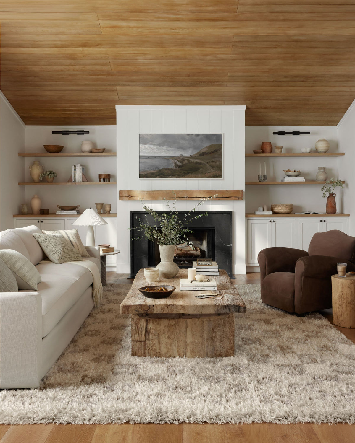 Amira Ivory Pebble Rug – room scene