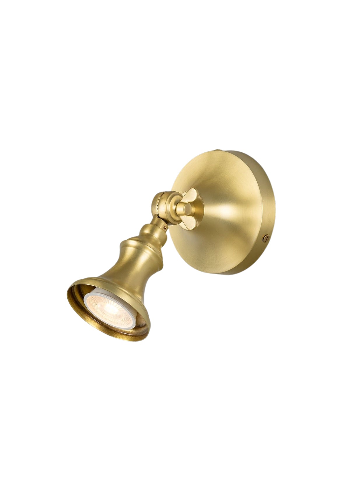 Accra Traditional Small Brass Spotlight – Satin Brass