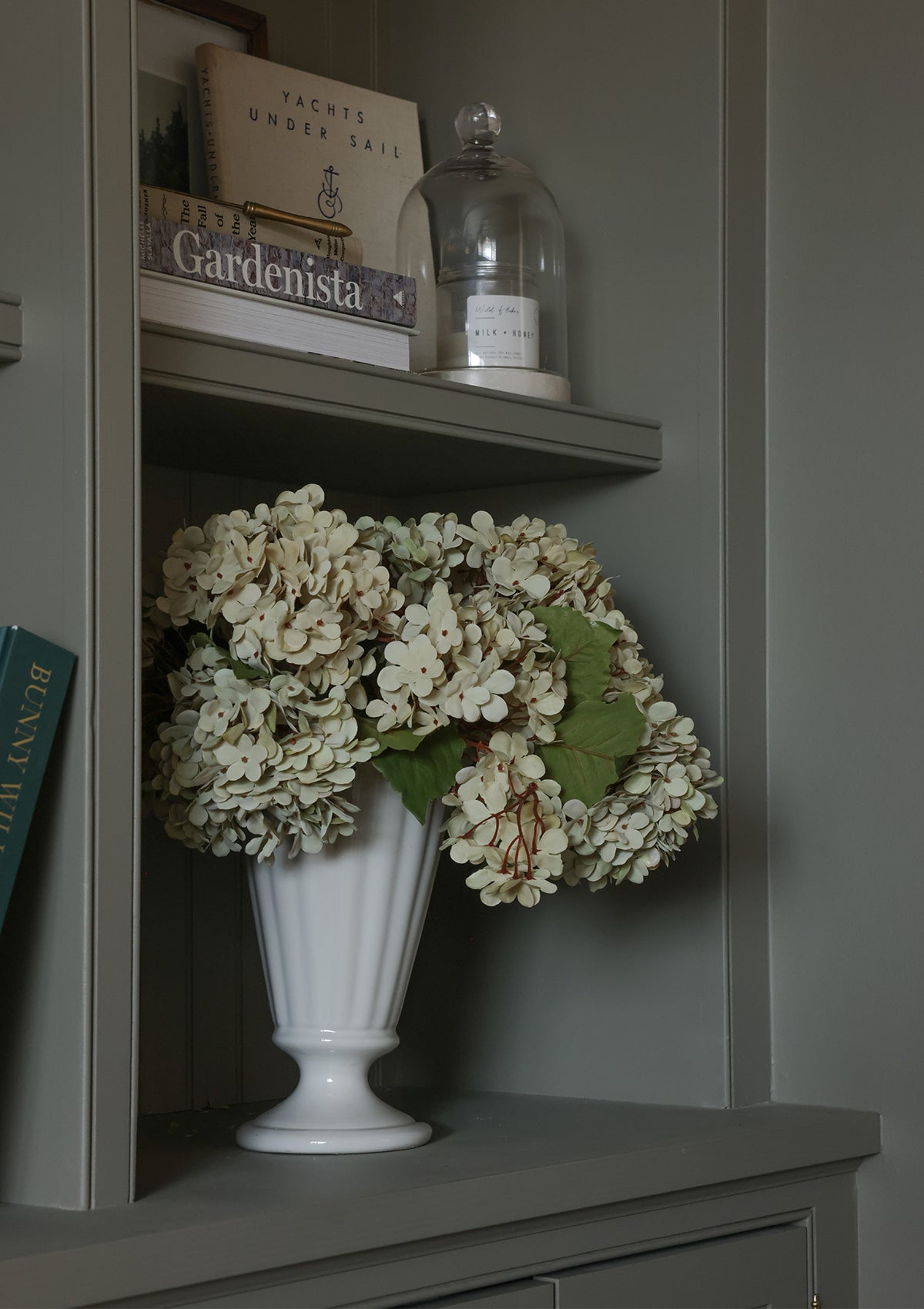 Artificial Hydrangea Stem- Soft Green