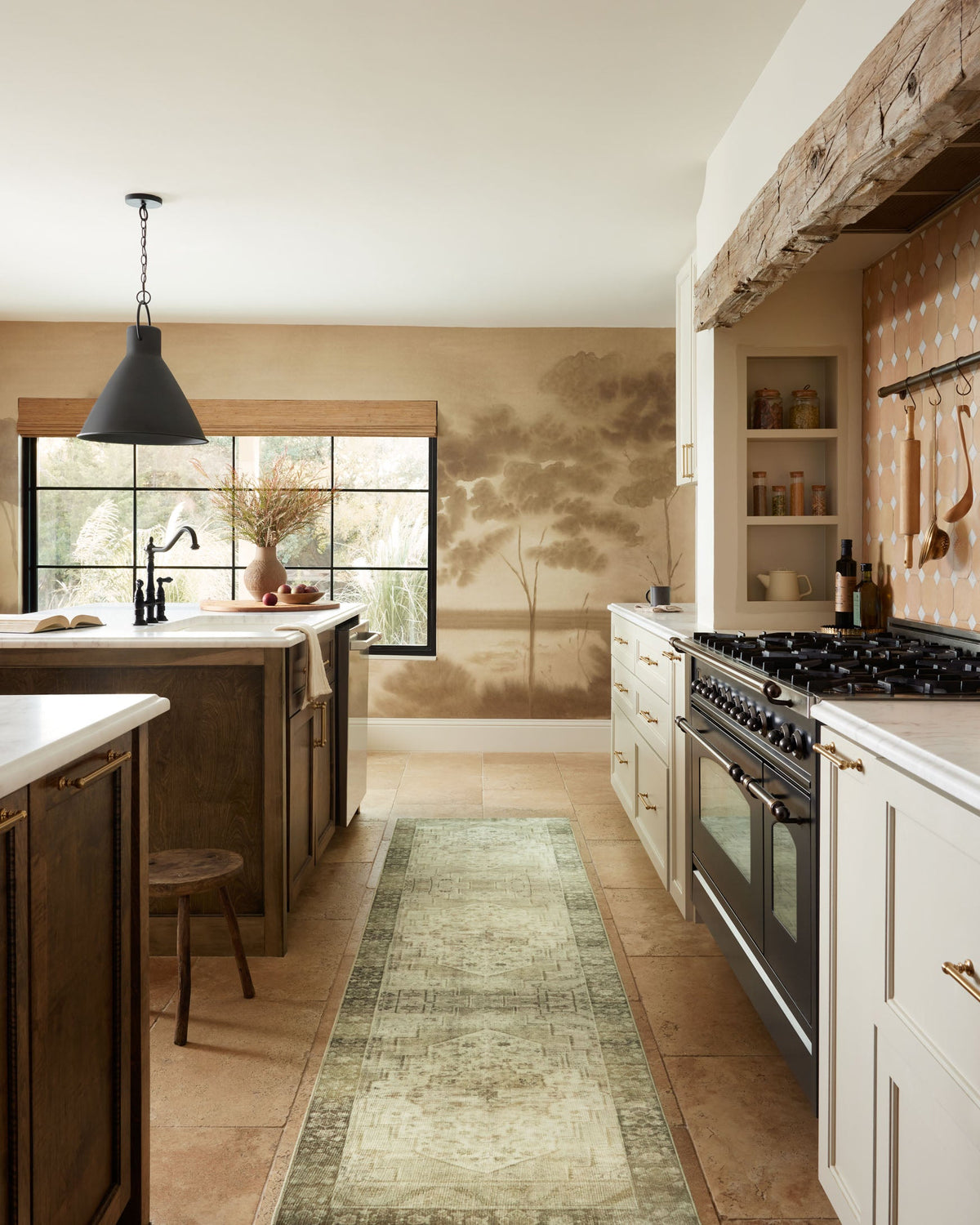 Banks Natural/Granite Rug – room scene