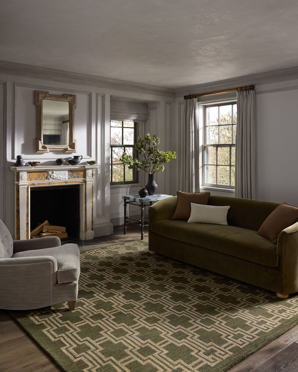 Barrow Moss/Beige Rug – room scene