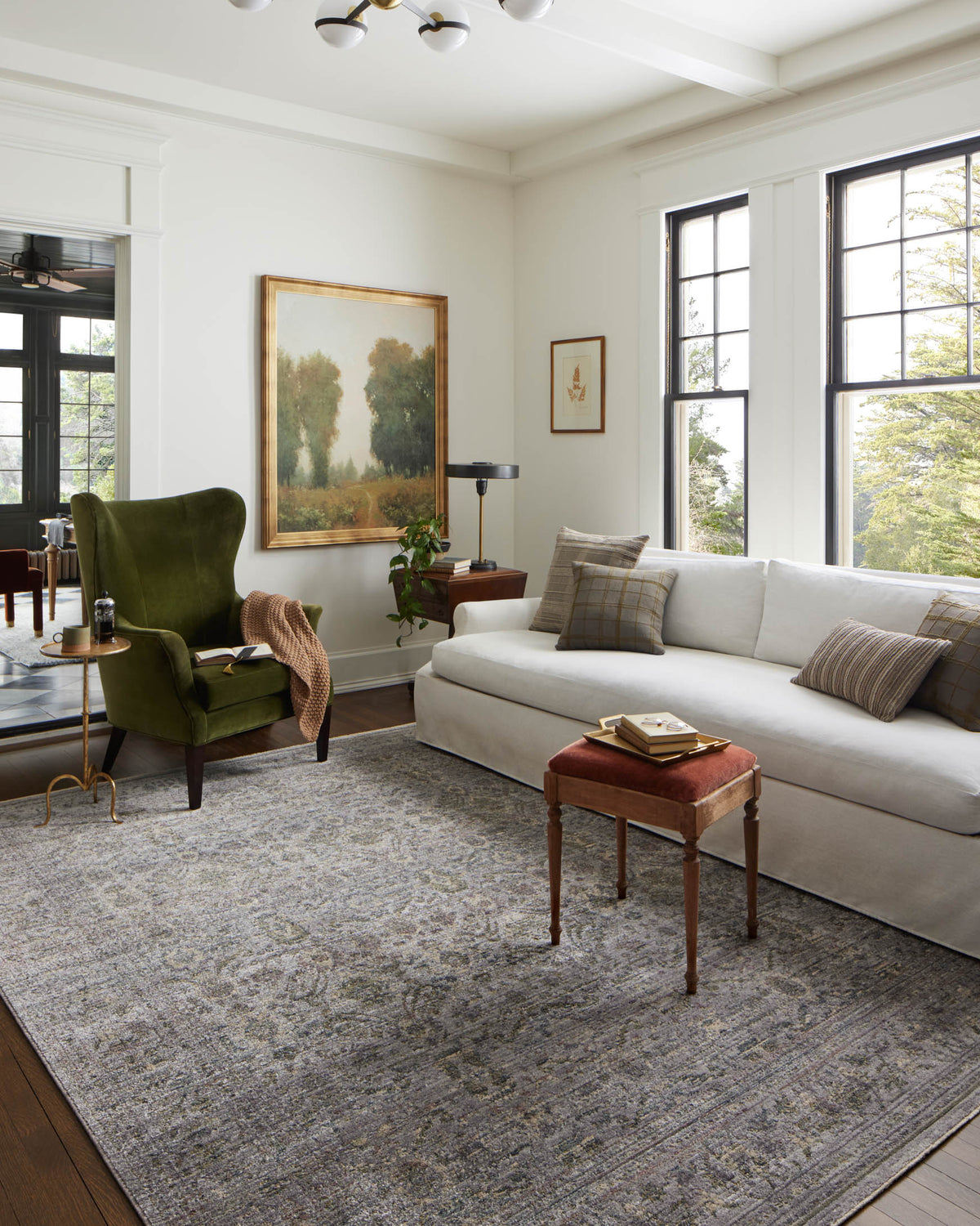 Bradbury Grey/Multi Rug – room scene
