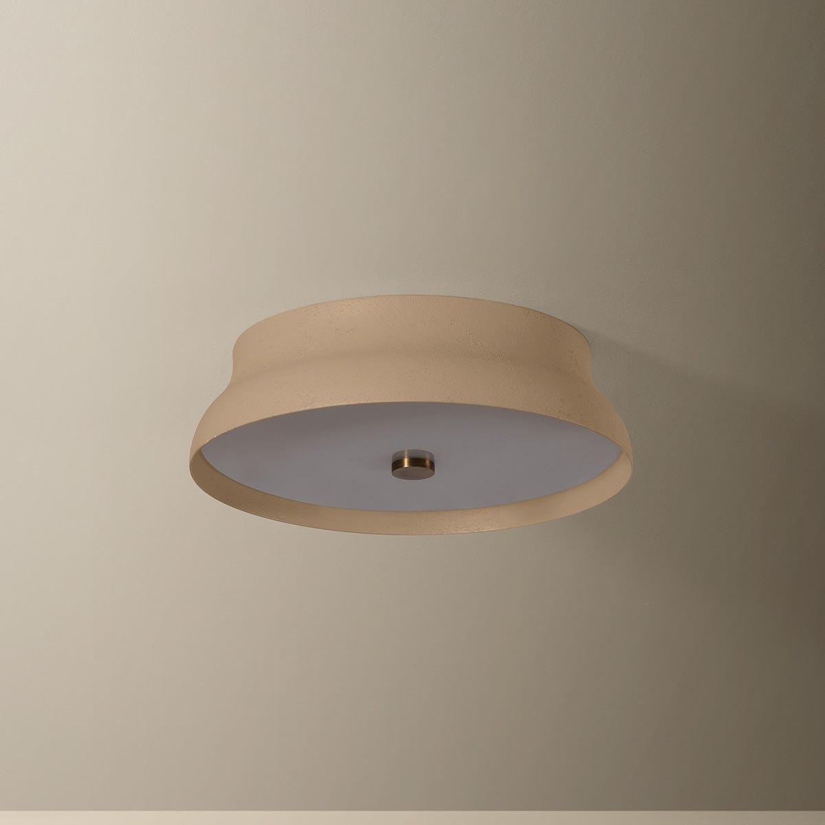 Shore Flush Mount – 12" W in Patina Brass / GCR