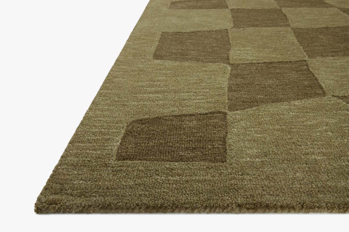 Craven Green/Olive Rug – corner detail