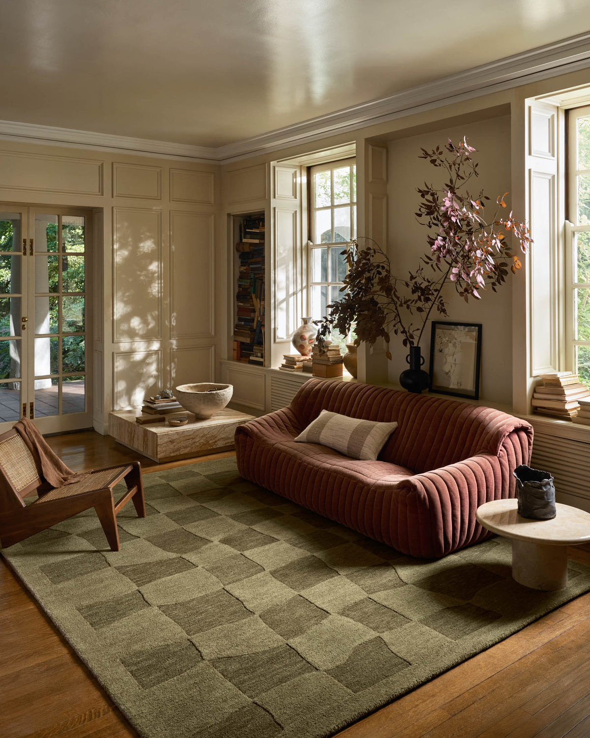 Craven Green/Olive Rug – room scene