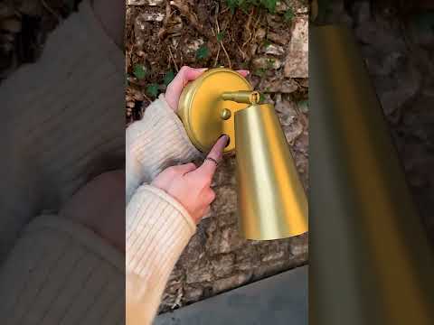 Cashel Adjustable Brass Cone Wall Sconce with Switch
