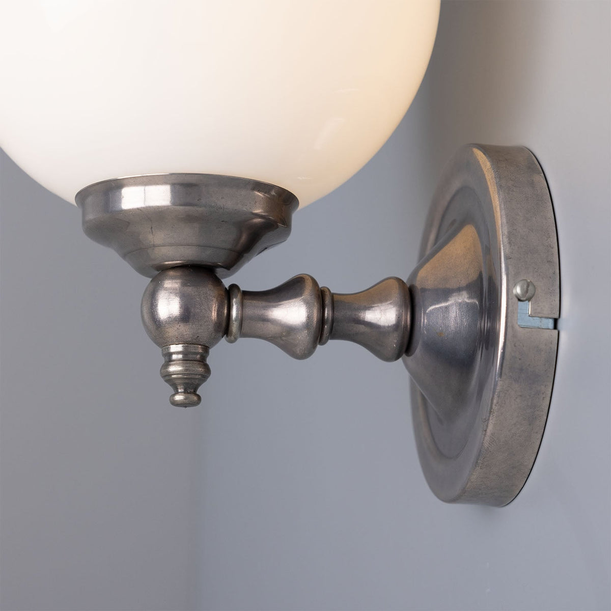 Cloghan Traditional Brass and Opal Glass Globe Wall Sconce – Detail