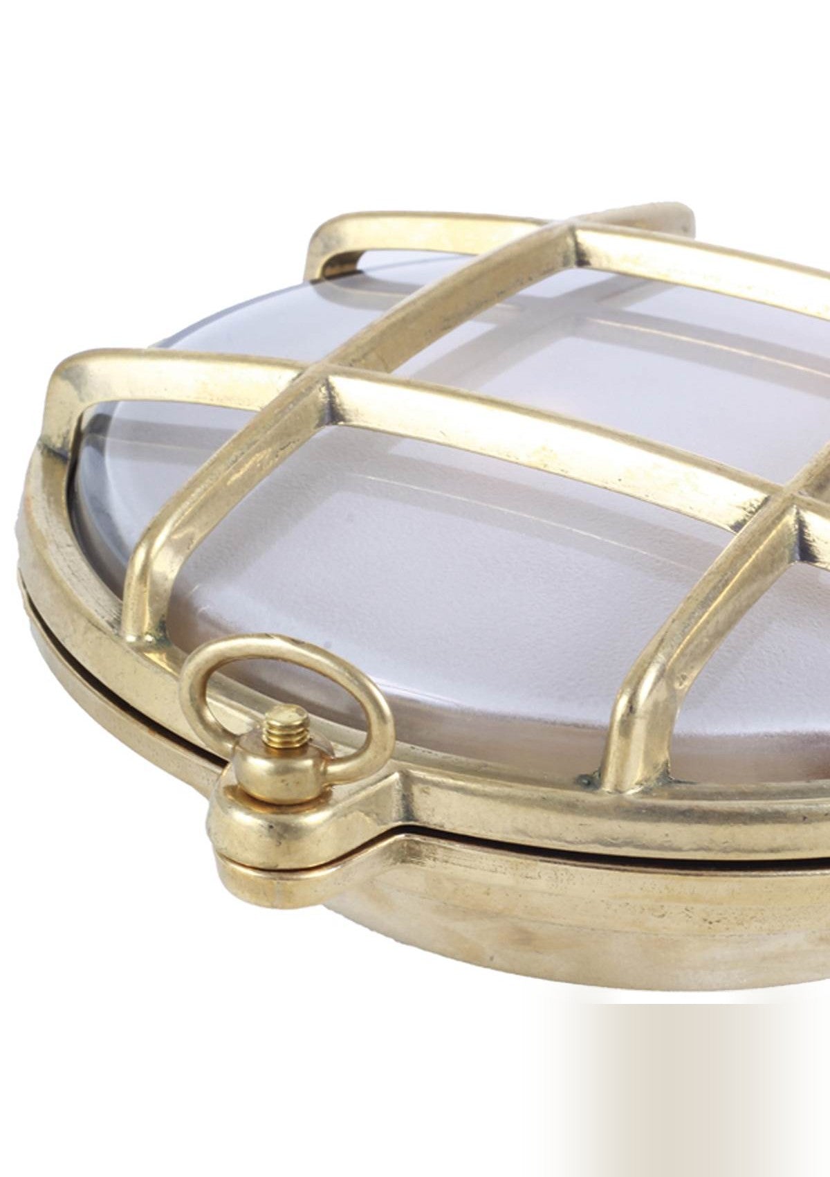 Ergo Marine Round Small Bulkhead Wall Sconce – Raw Brass