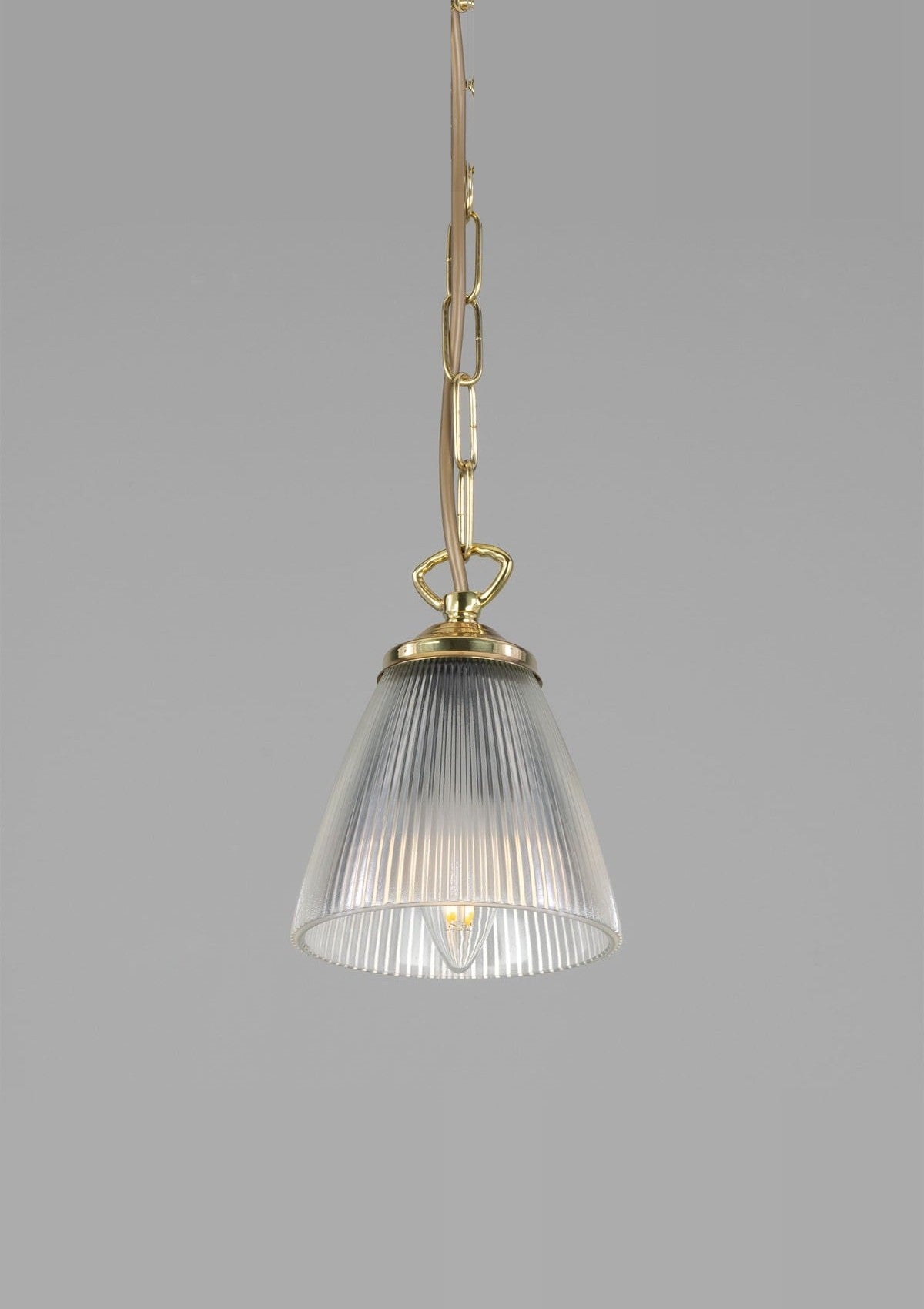 Gadar Small Prismatic Glass Pendant Light – Polished Brass