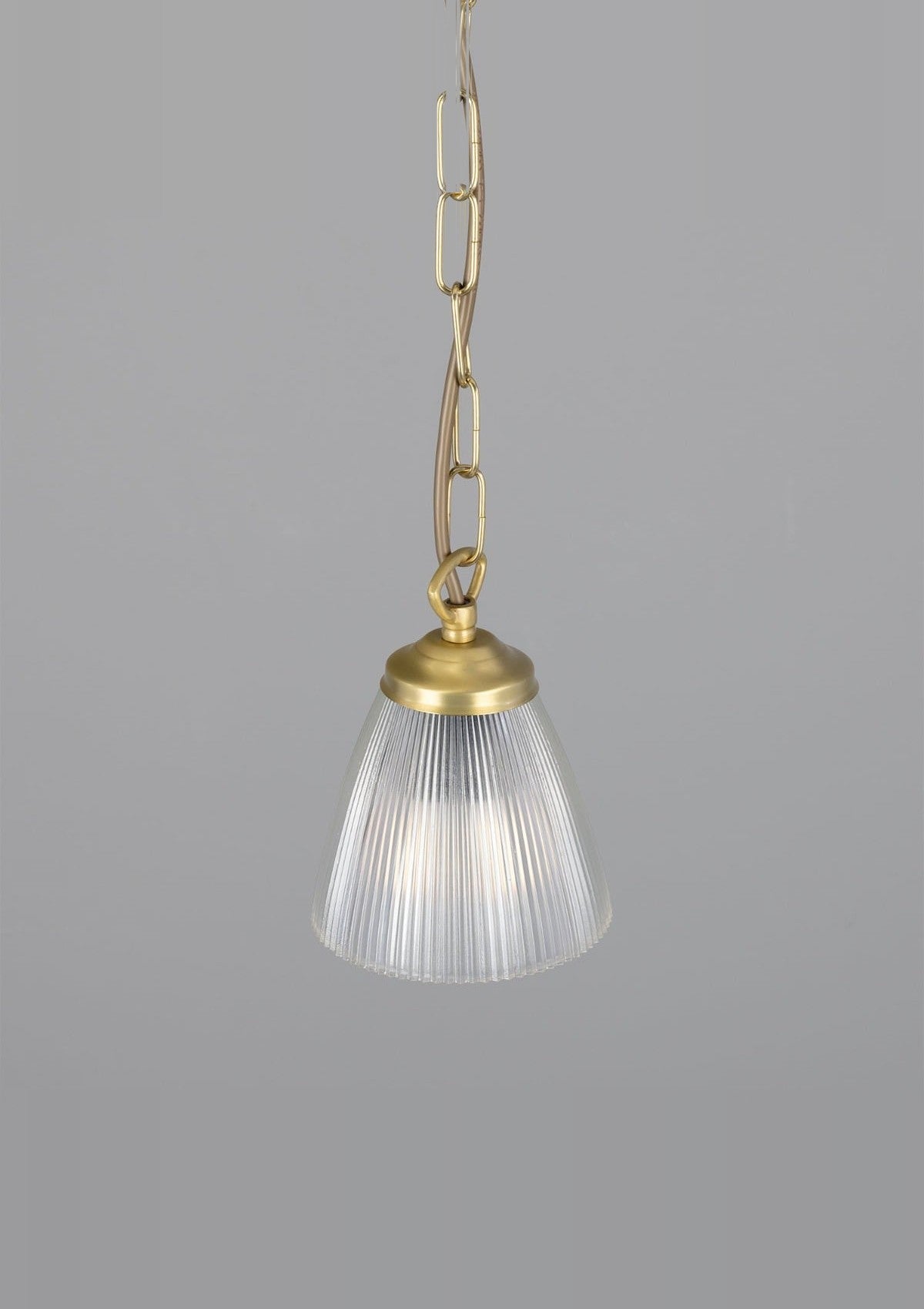 Gadar Small Prismatic Glass Pendant Light – Satin Brass