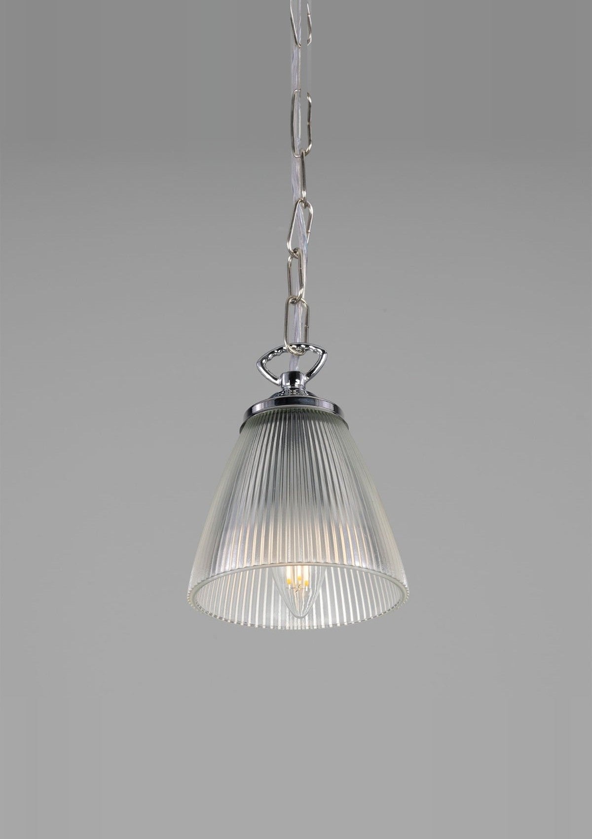 Gadar Small Prismatic Glass Pendant Light – Polished Chrome