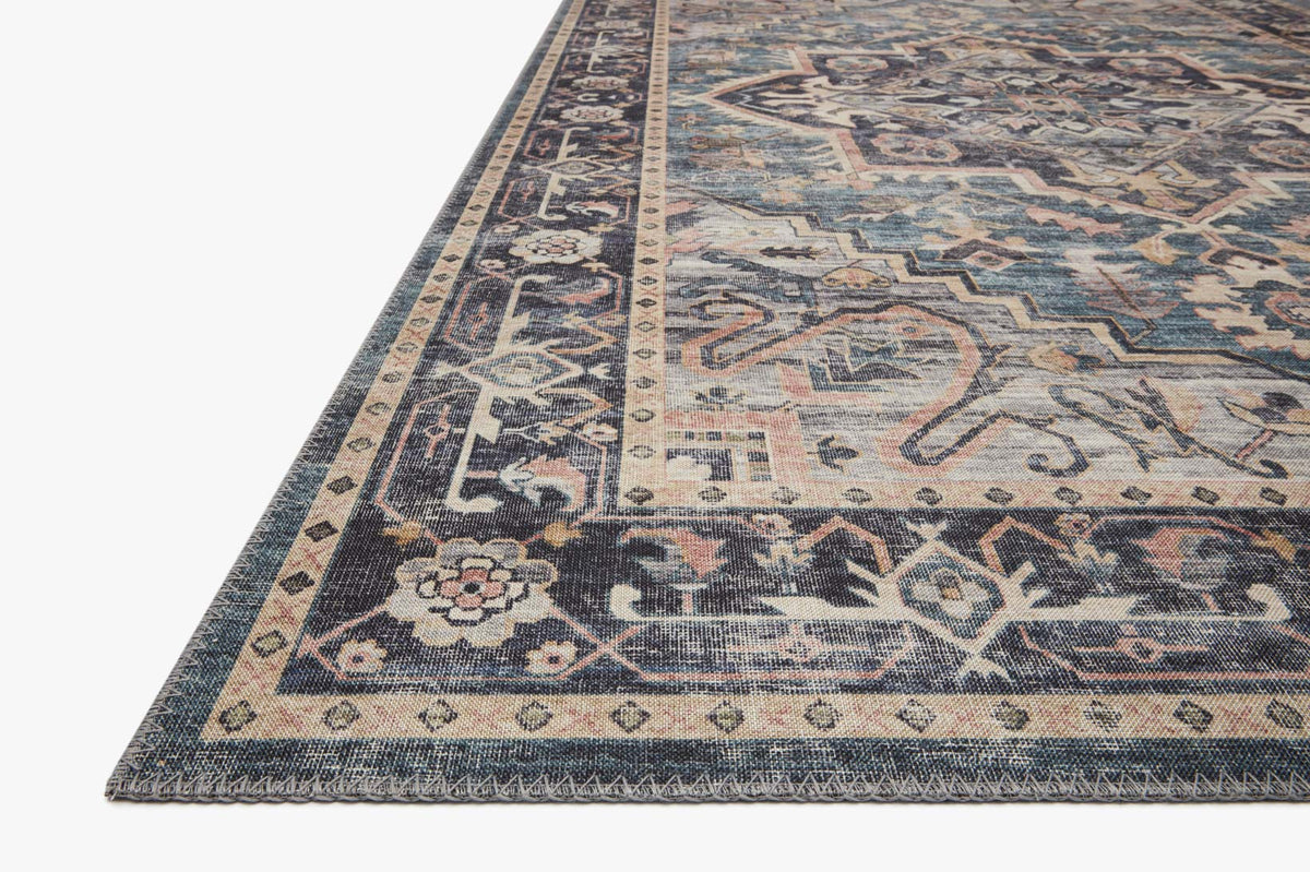 Hathaway Navy/Multi Rug – corner detail