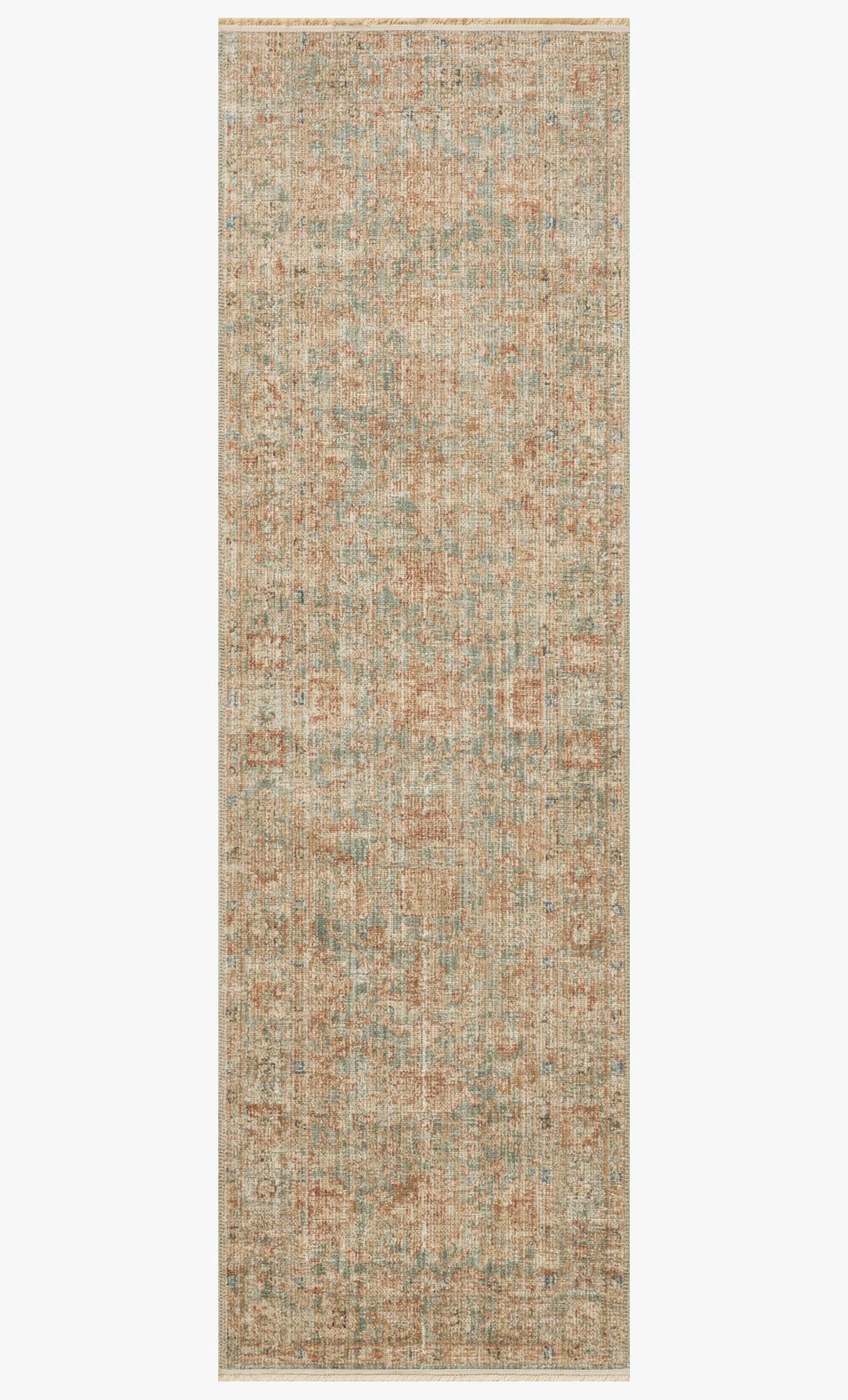 Heritage Aqua/Terracotta Rug – detail