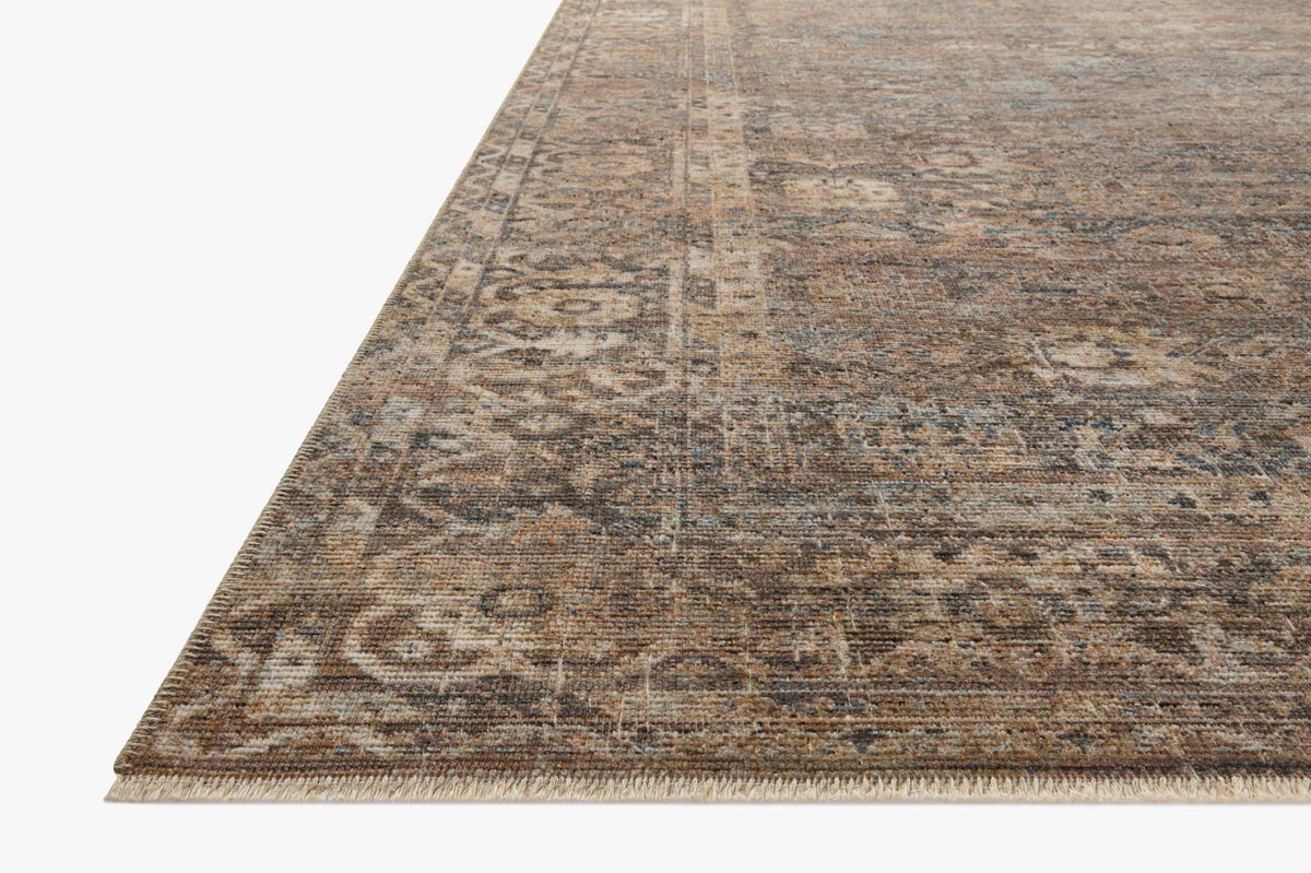 Heritage Mocha/Denim Rug – corner detail