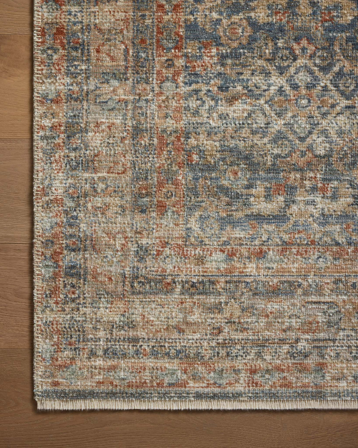 Heritage Blue/Rust Rug – detail
