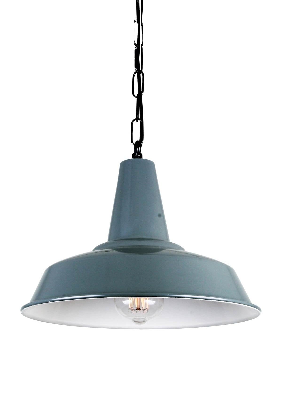 Hex Industrial Factory Pendant Light – Powder Coated Grey