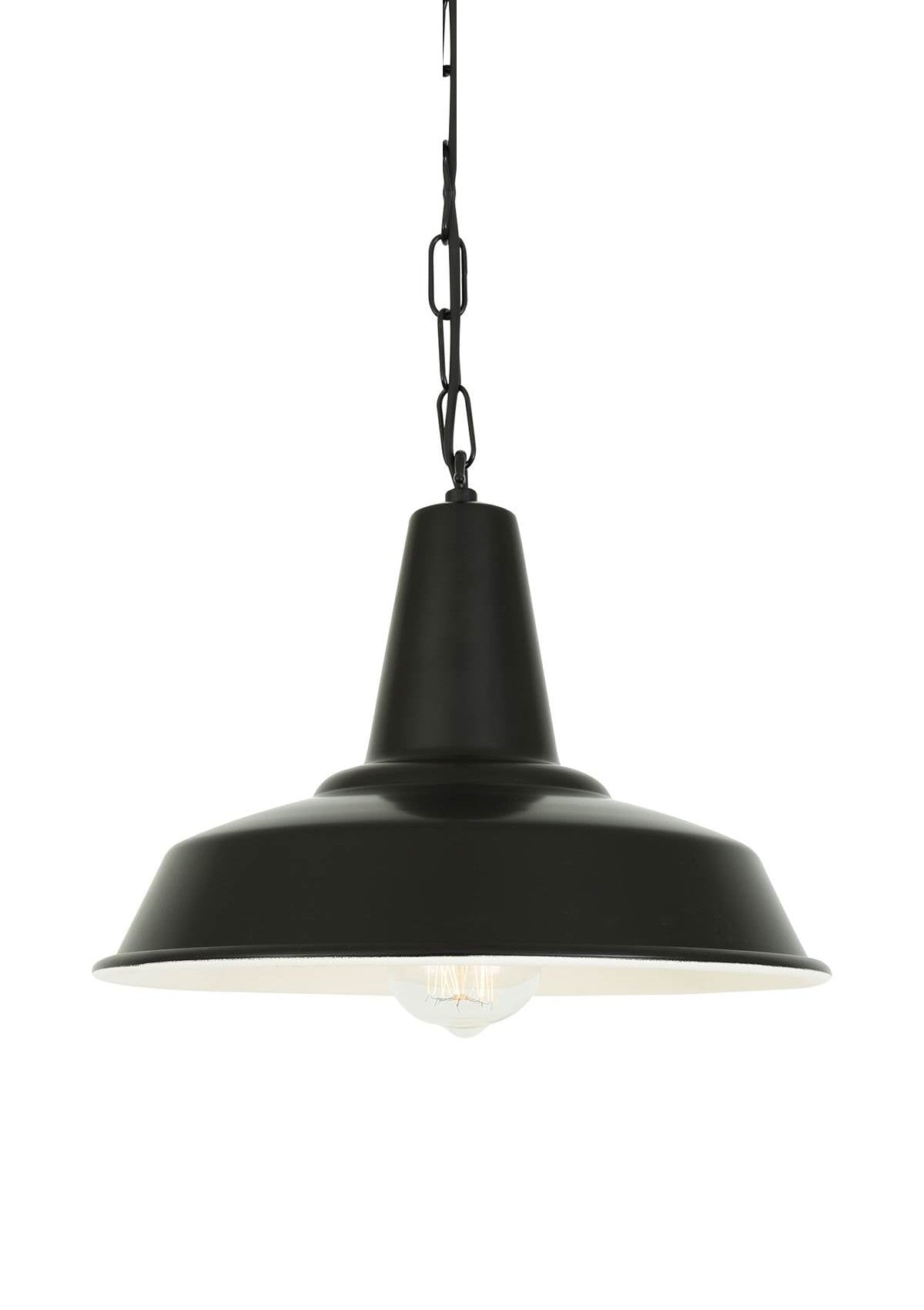 Hex Industrial Factory Pendant Light – Powder Coated Matte Black