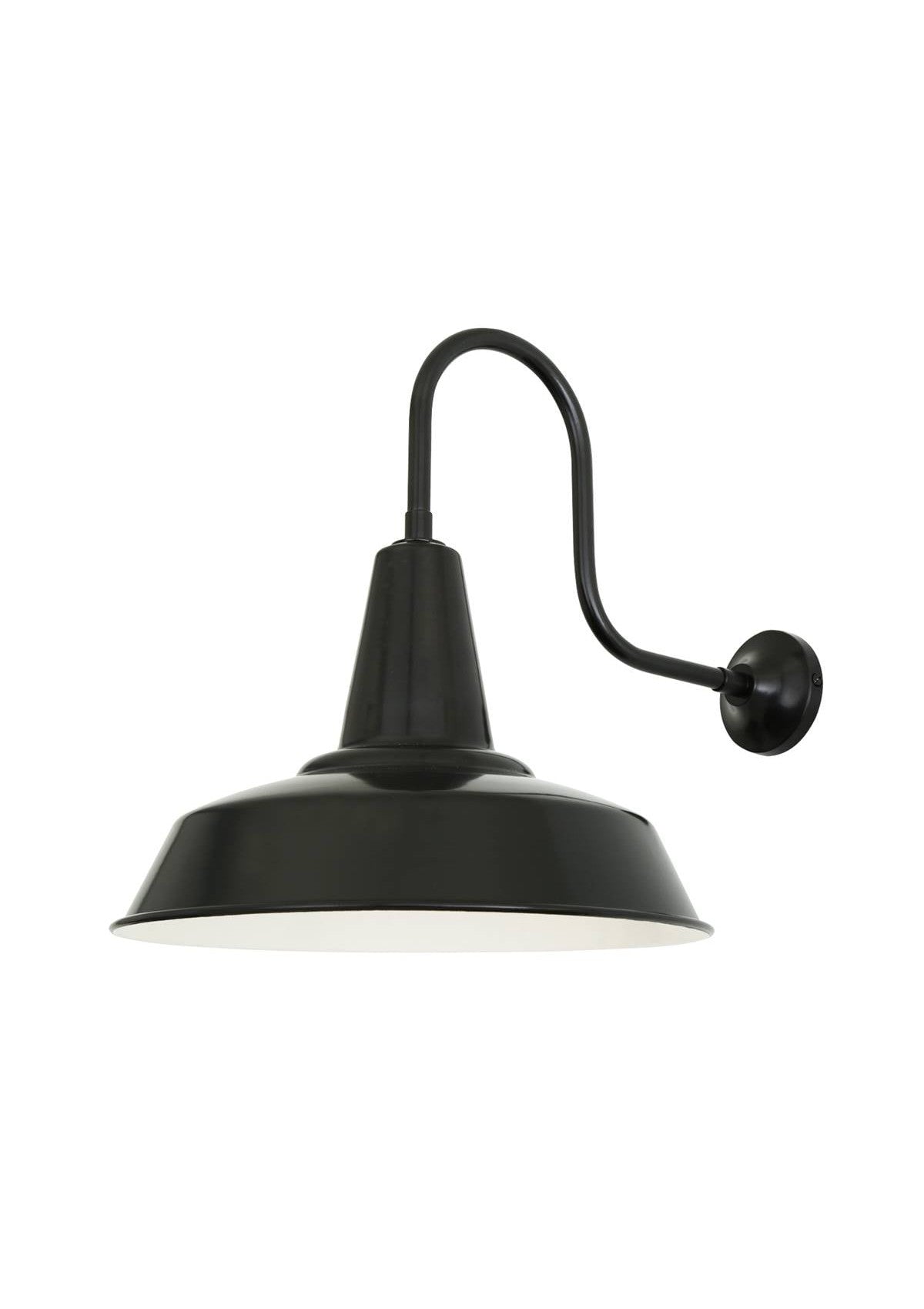 Hex Industrial Factory Swan Neck Wall Sconce – Powder Coated Matt Black