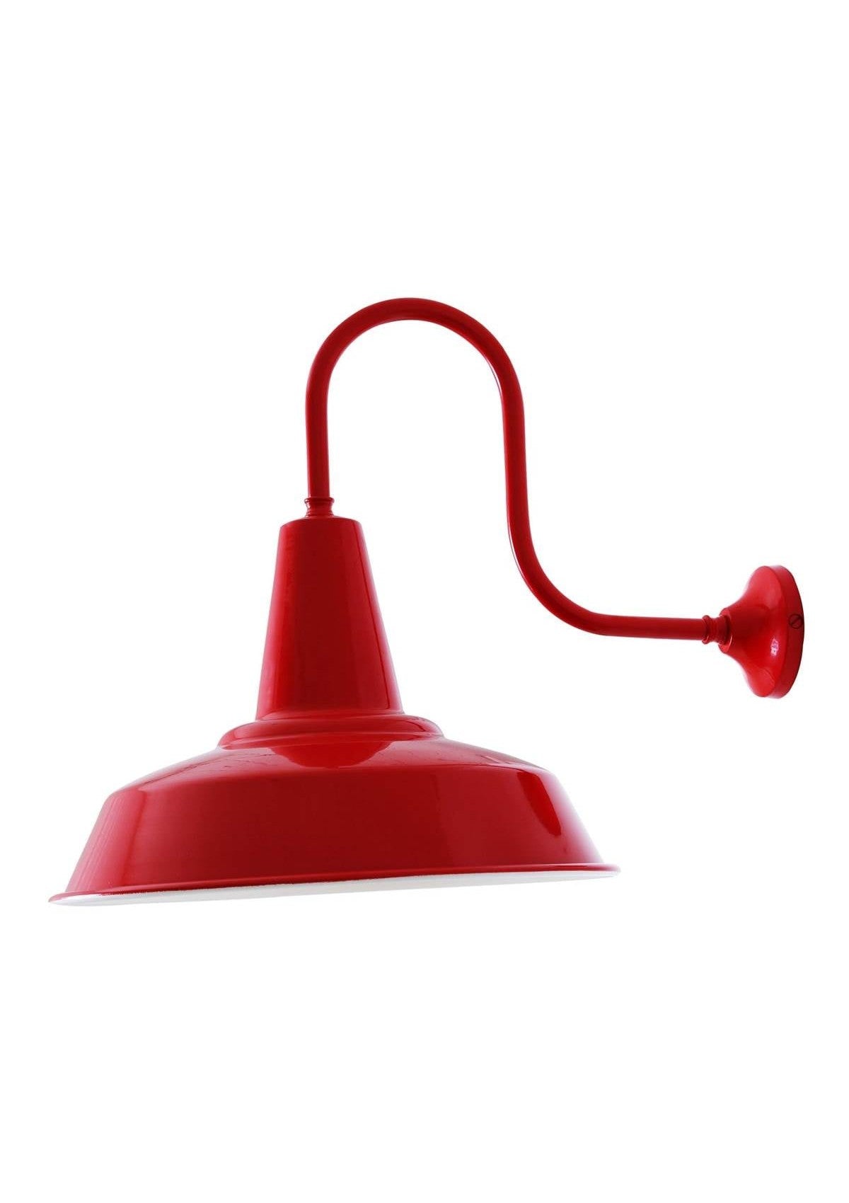 Hex Industrial Factory Swan Neck Wall Sconce – Powder Coated Red