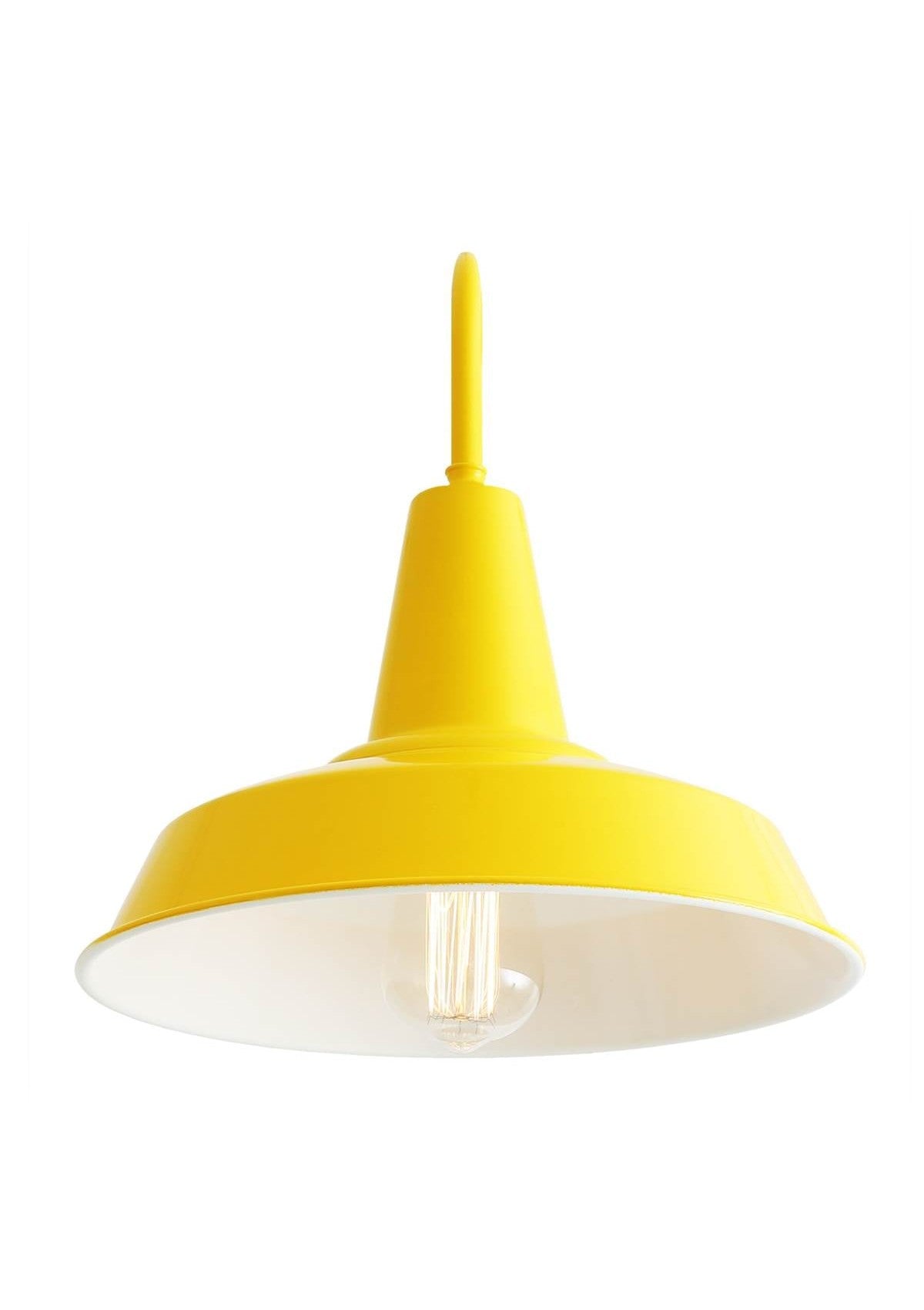 Hex Industrial Factory Swan Neck Wall Sconce – Powder Coated Yellow