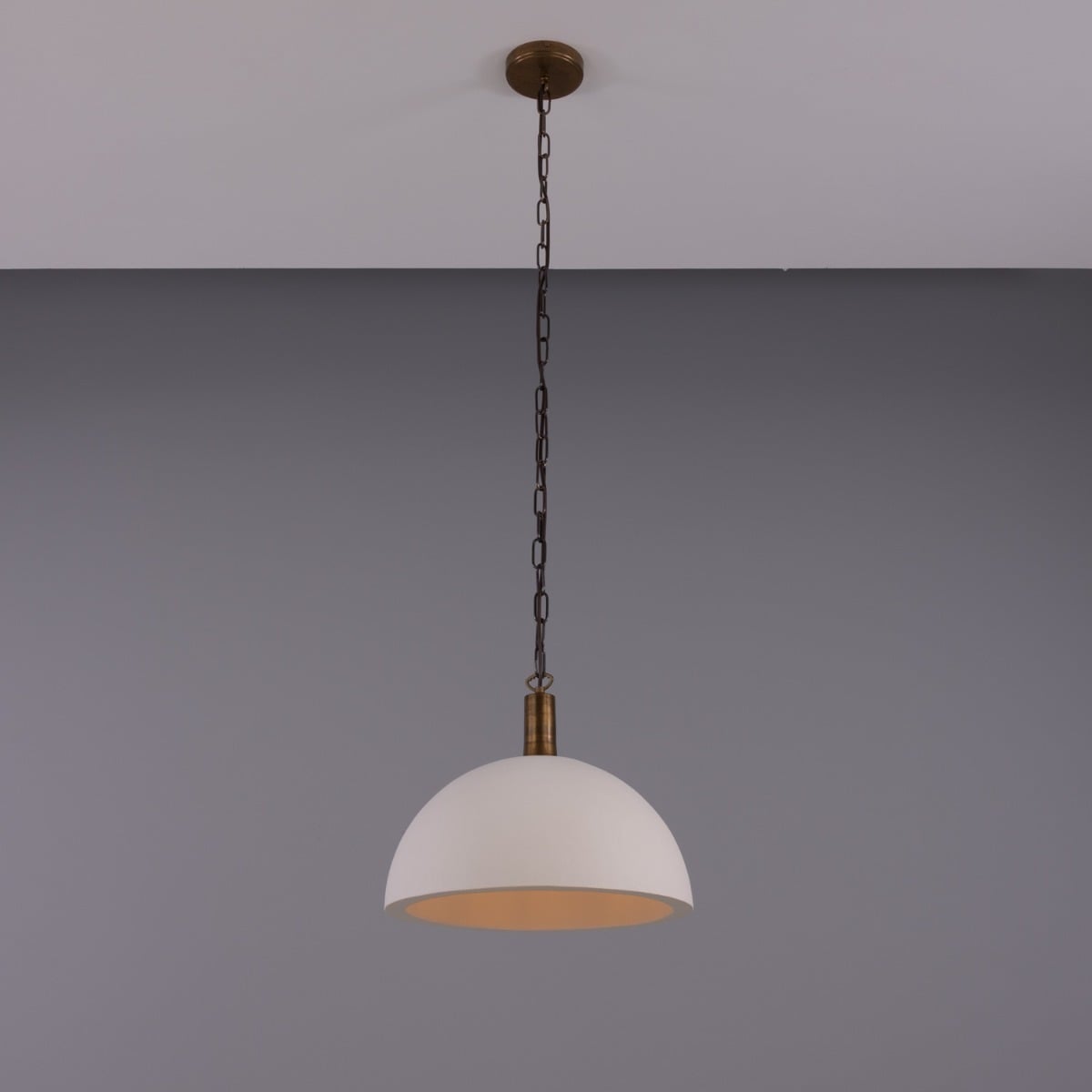 Kauri Rounded Dome Pendant Light, Matte White