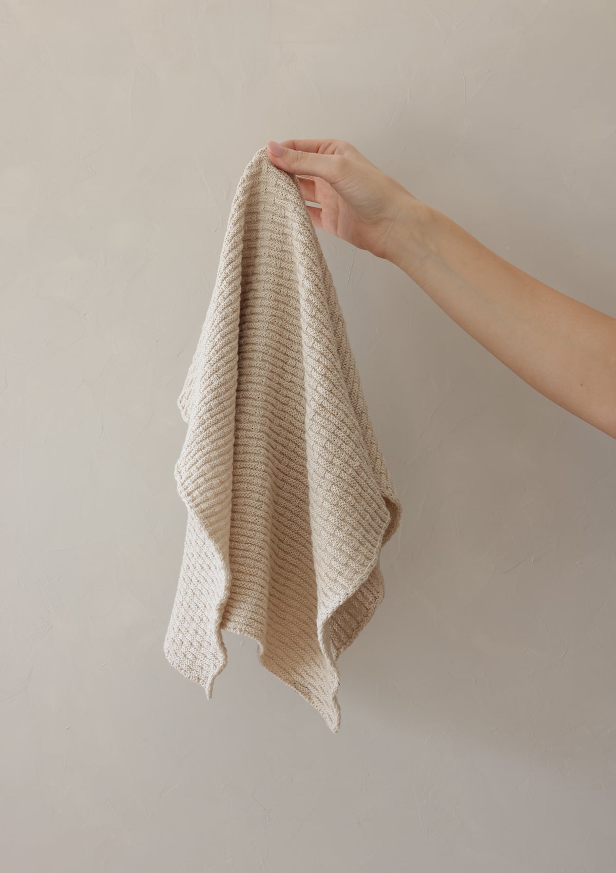 Knitted Kitchen Towel - Shell