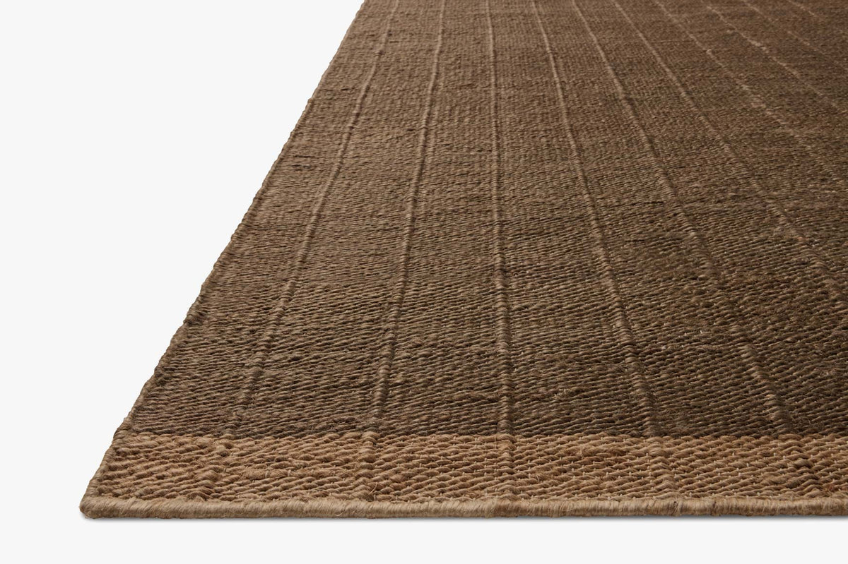 Laken Chocolate/Natural Rug – corner detail