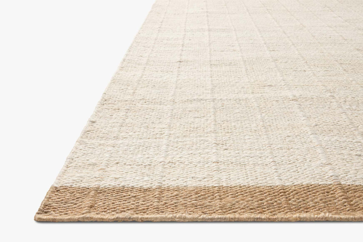 Laken Ivory/Natural Rug – corner detail