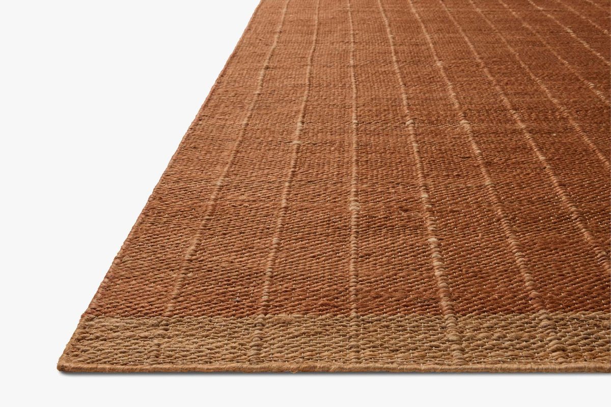 Laken Rust/Natural Rug – corner detail