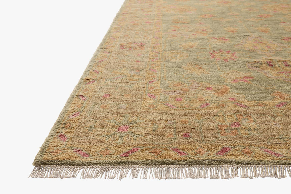 Lucille Green/Sunset Rug – corner detail