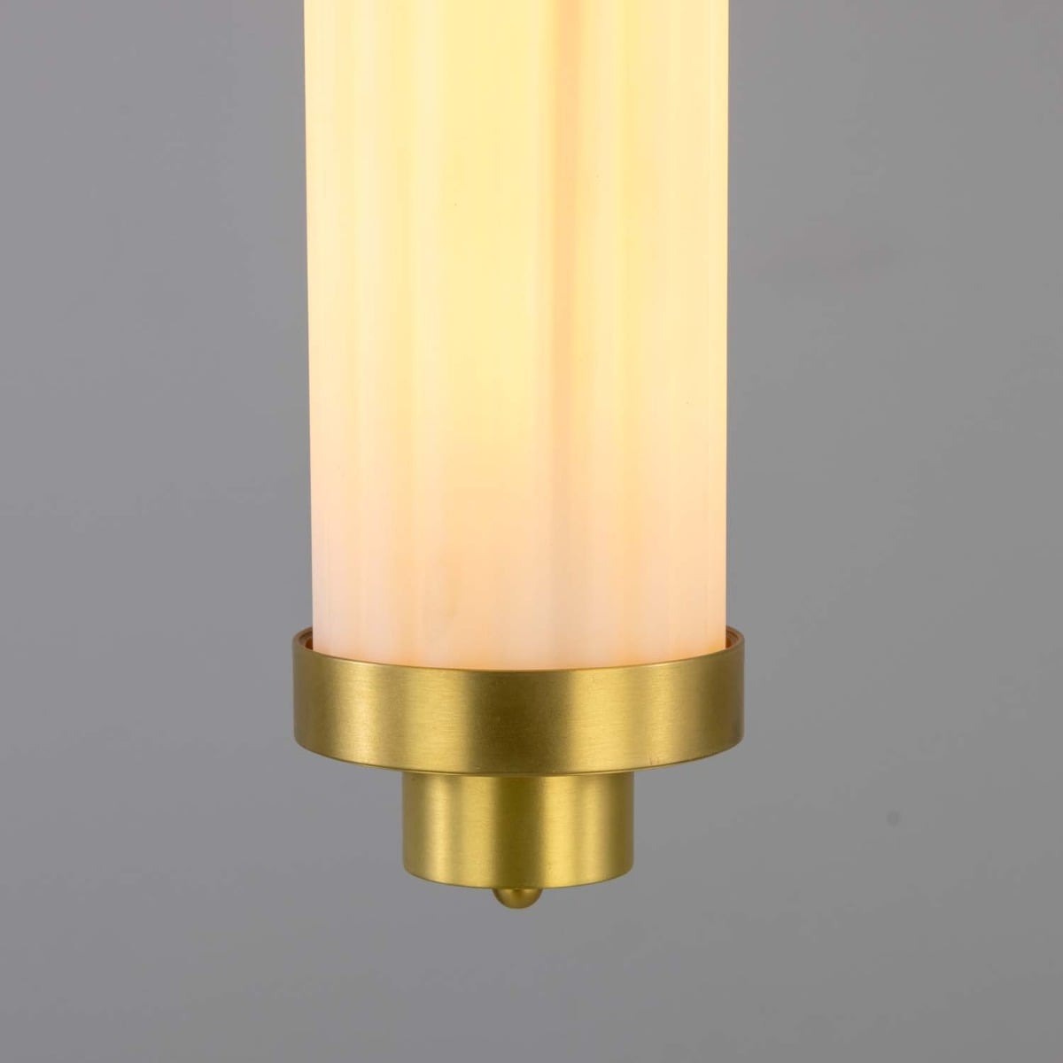 Louise Vintage Rippled Opal Glass and Brass Bathroom Pendant
