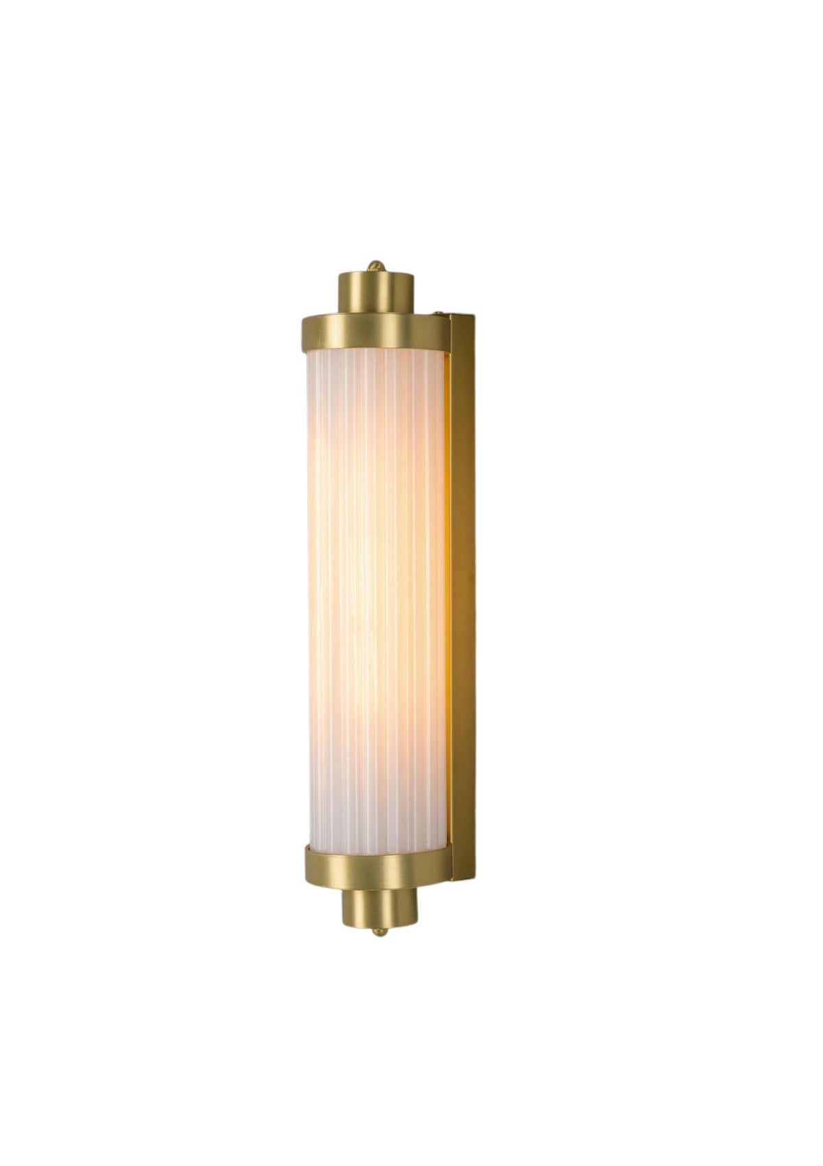 Louise Vintage Rippled Opal Glass and Brass Bathroom Wall Sconce