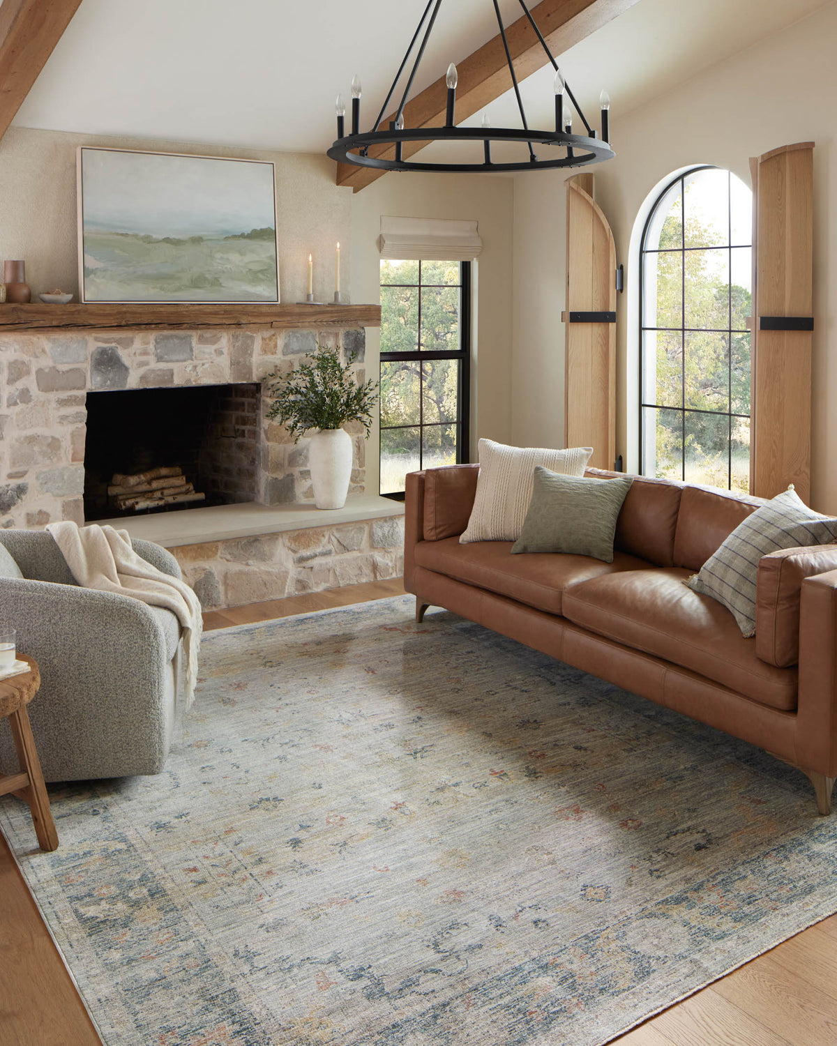 Millie Slate/Multi Rug – room scene
