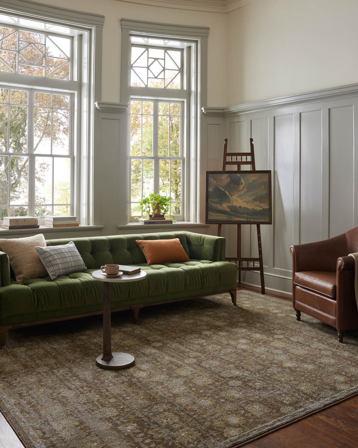 Mona Bark/Natural Rug – room scene
