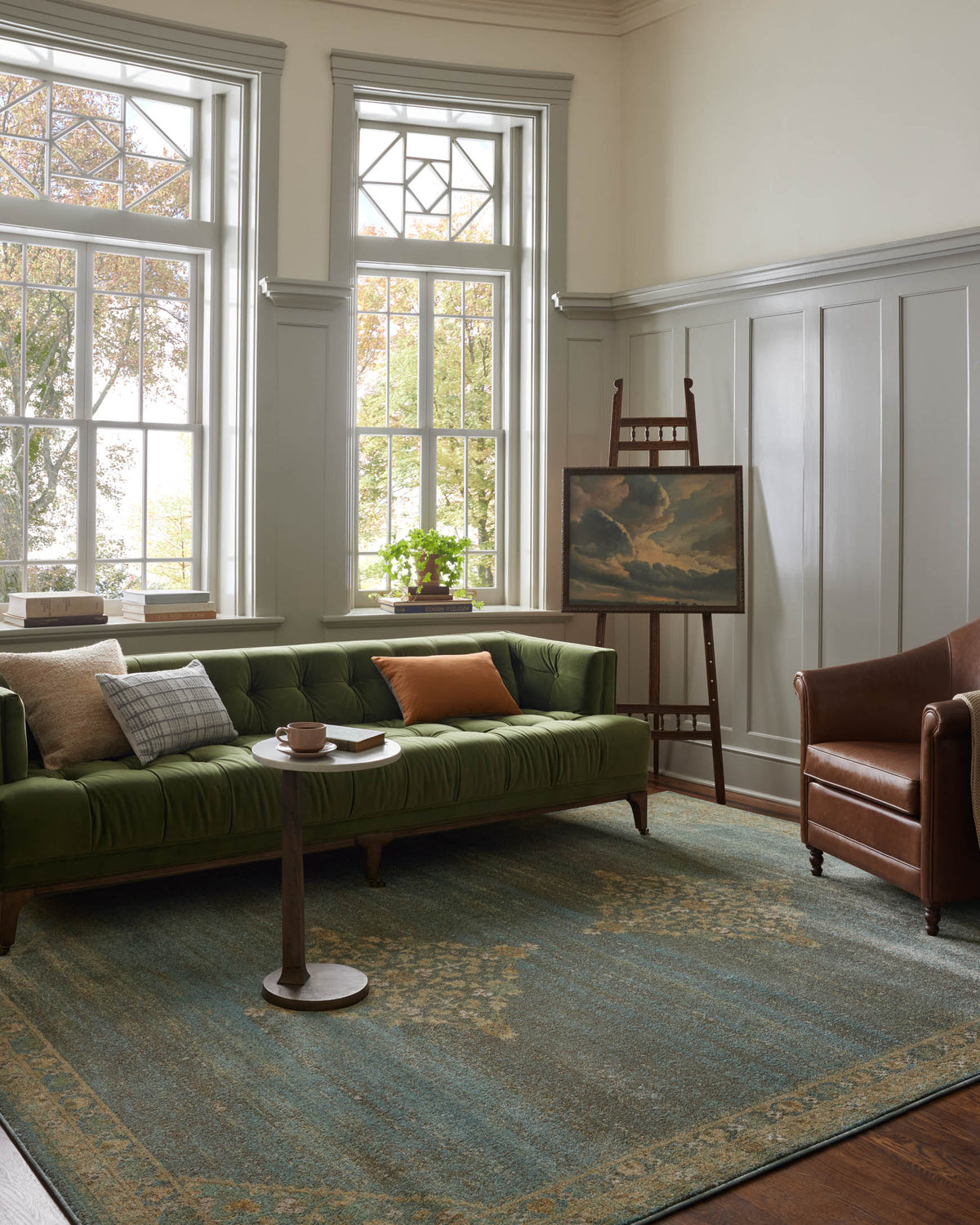 Mona Aqua/Wheat Rug – room scene
