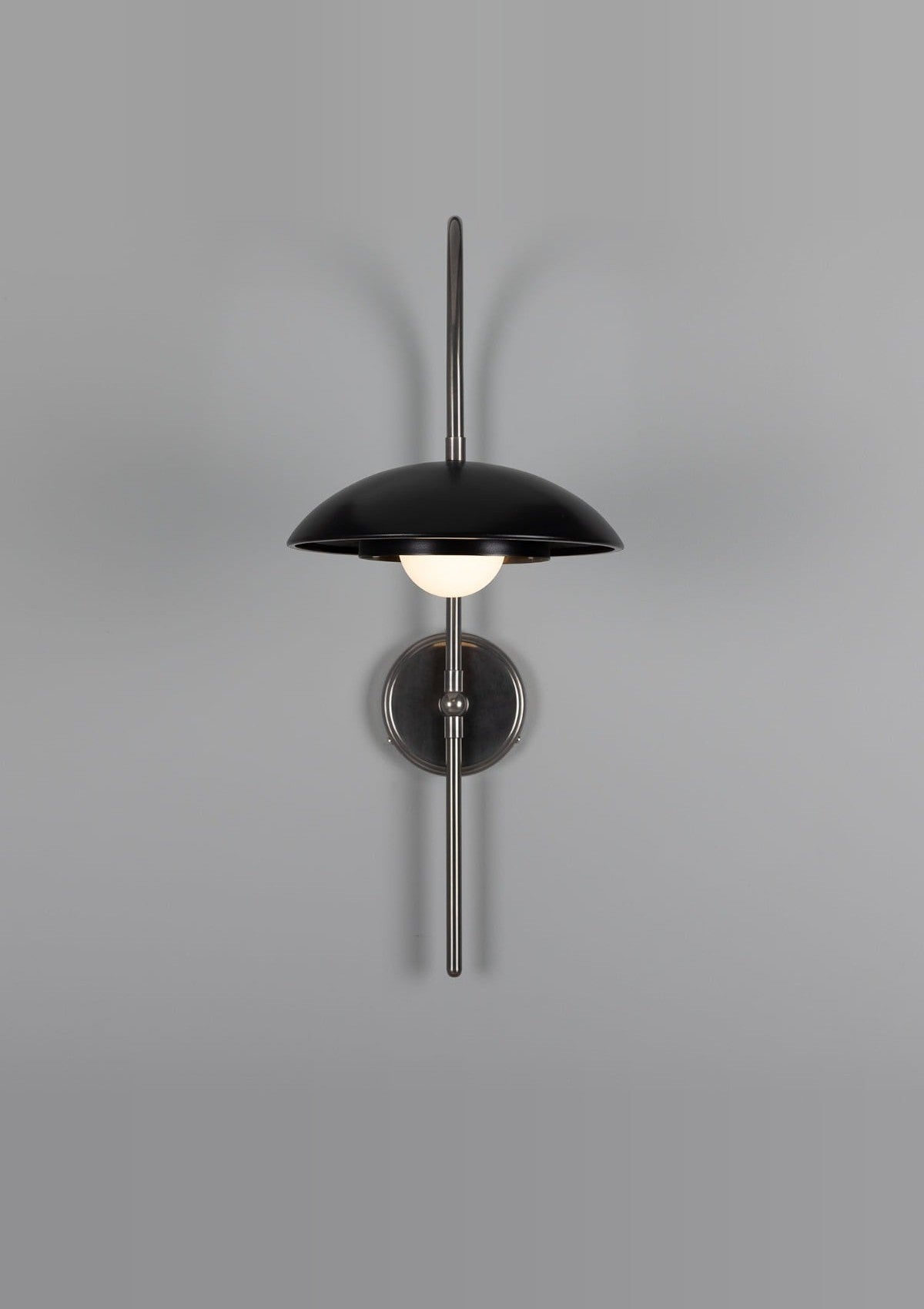 Marrakesh Art Deco Arc Wall Sconce – Antique Silver and Powder-Coated Matte Black