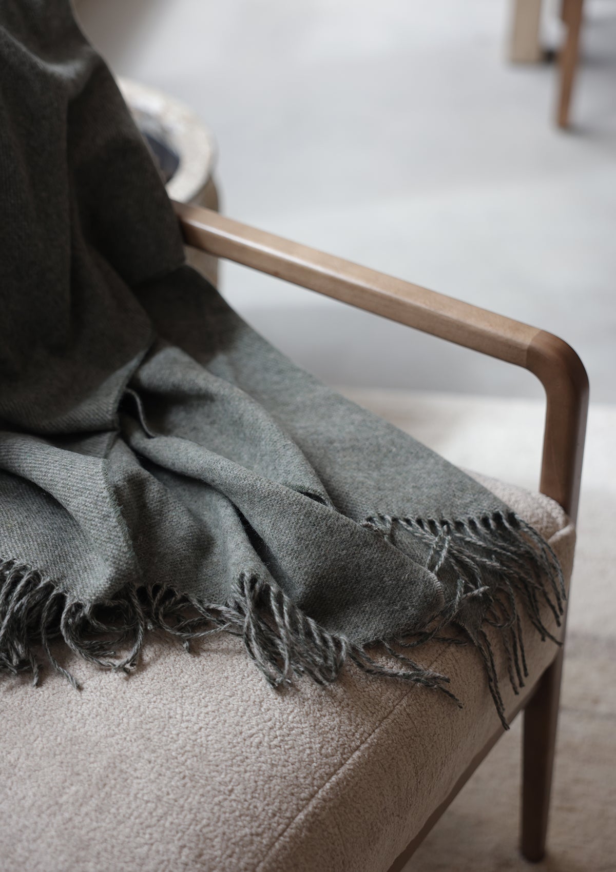 Merino Wool Throw - Olive